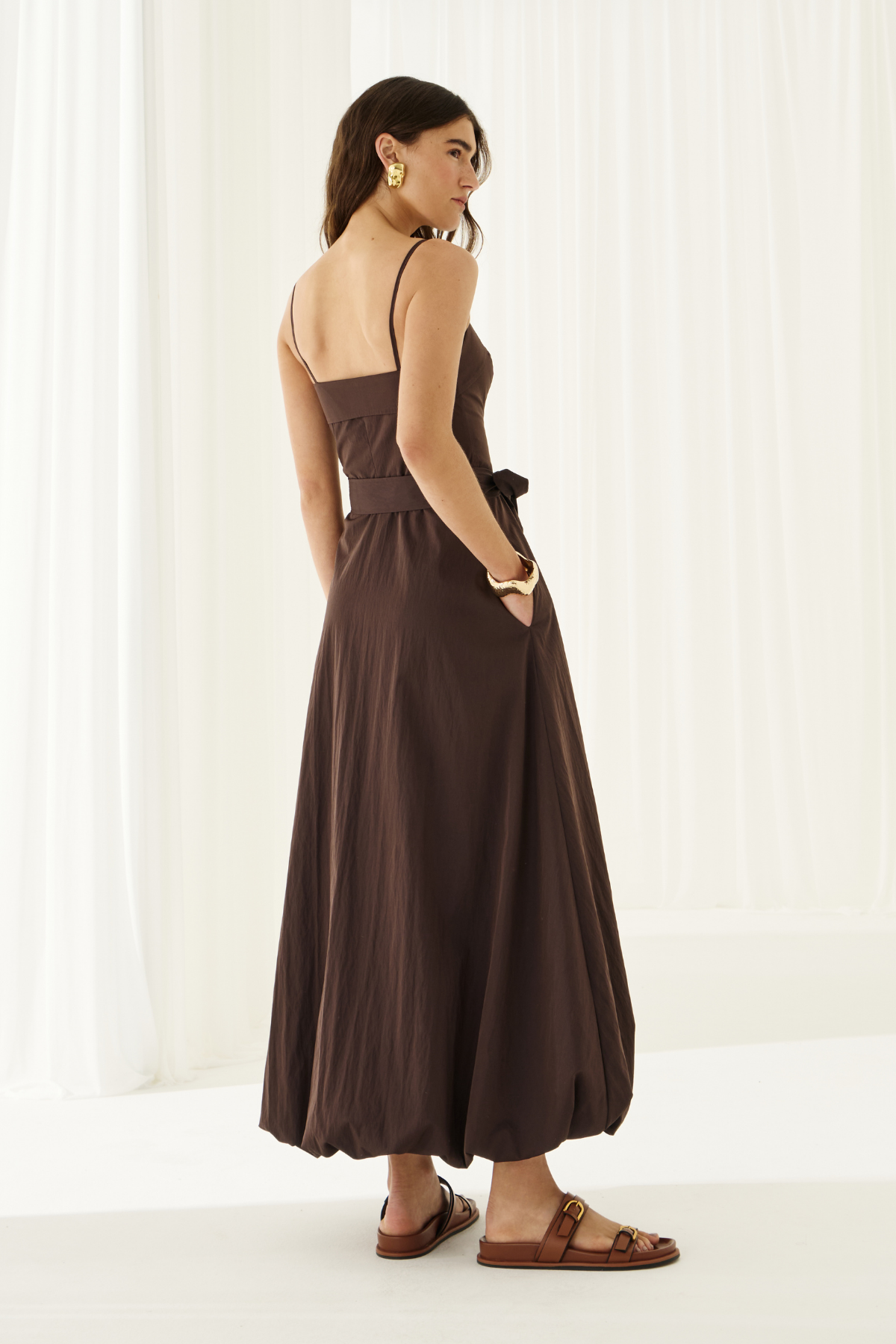 Vestido Balonê Lírio Café
