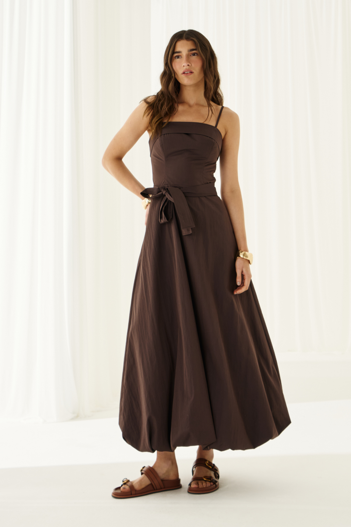 Vestido Balonê Lírio Café
