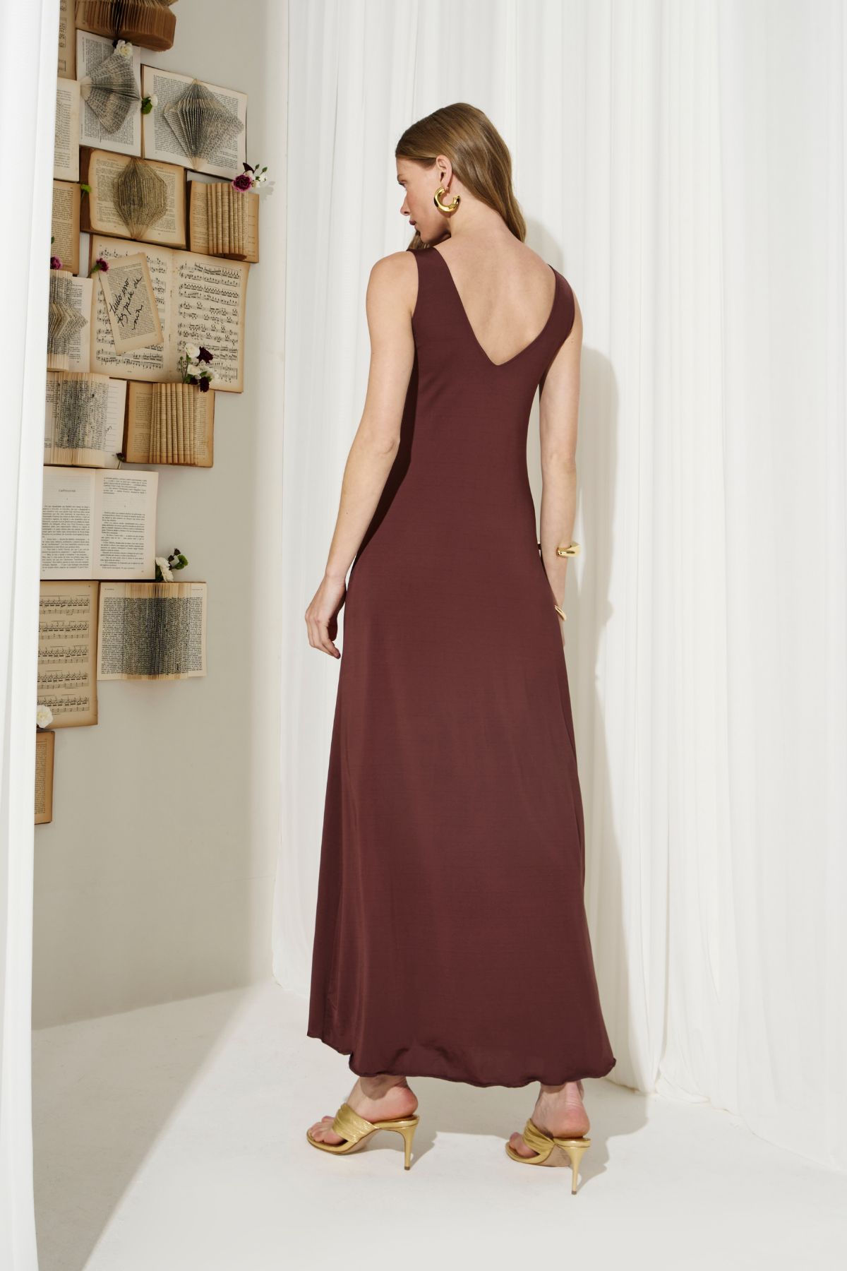 Vestido Jersey Alpina Marrom