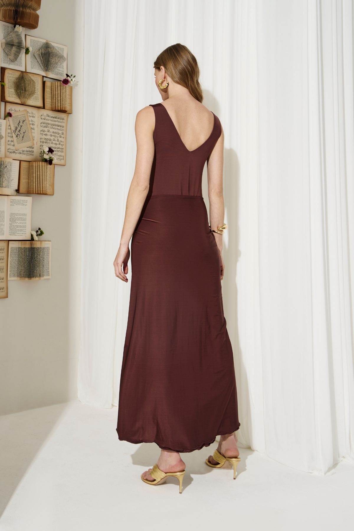 Vestido Jersey Alpina Marrom