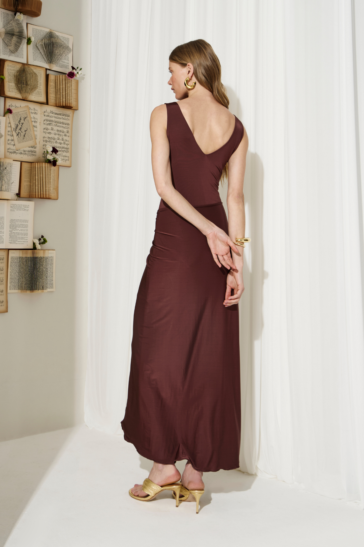 Vestido Jersey Alpina Marrom