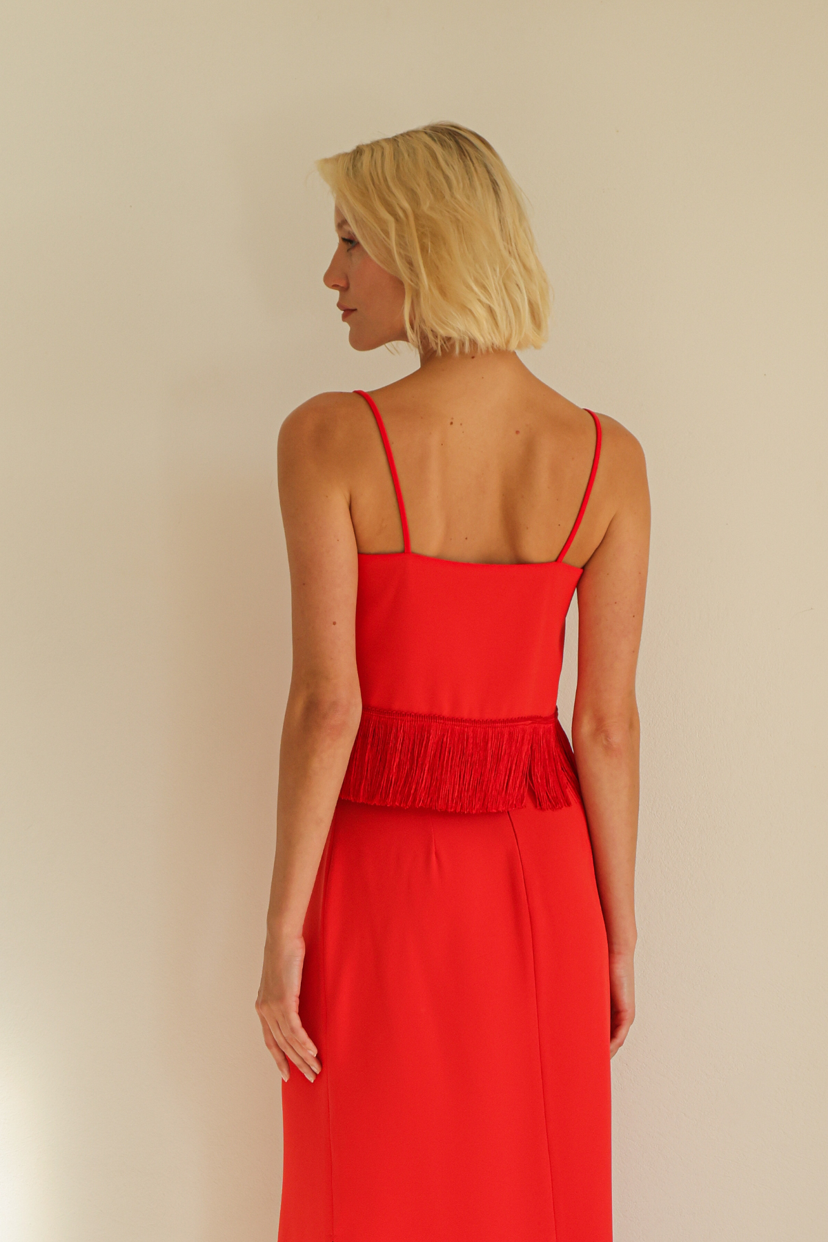 Regata Franjas Tulipa Vermelho
