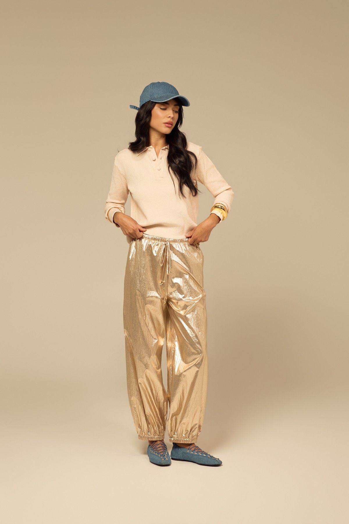 Calça Podium Dourado
