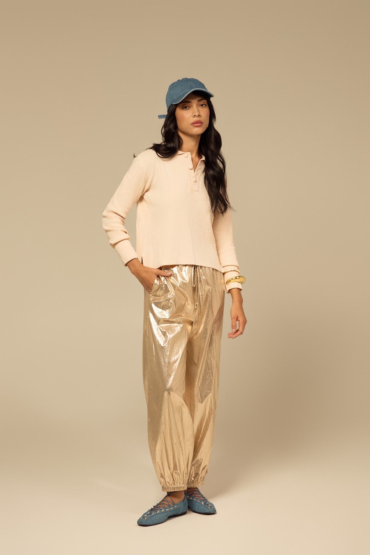 Calça Podium Dourado