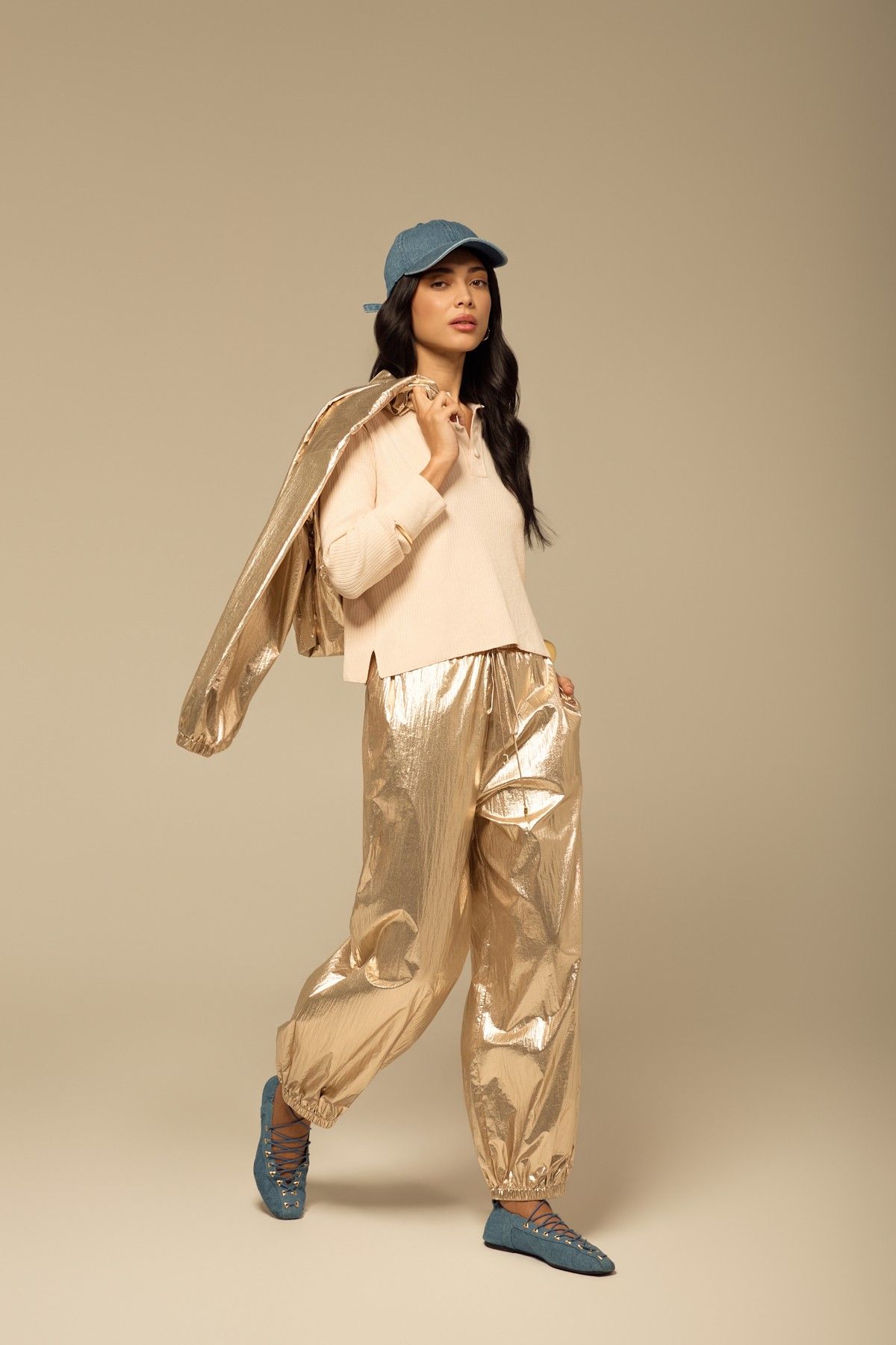 Calça Podium Dourado