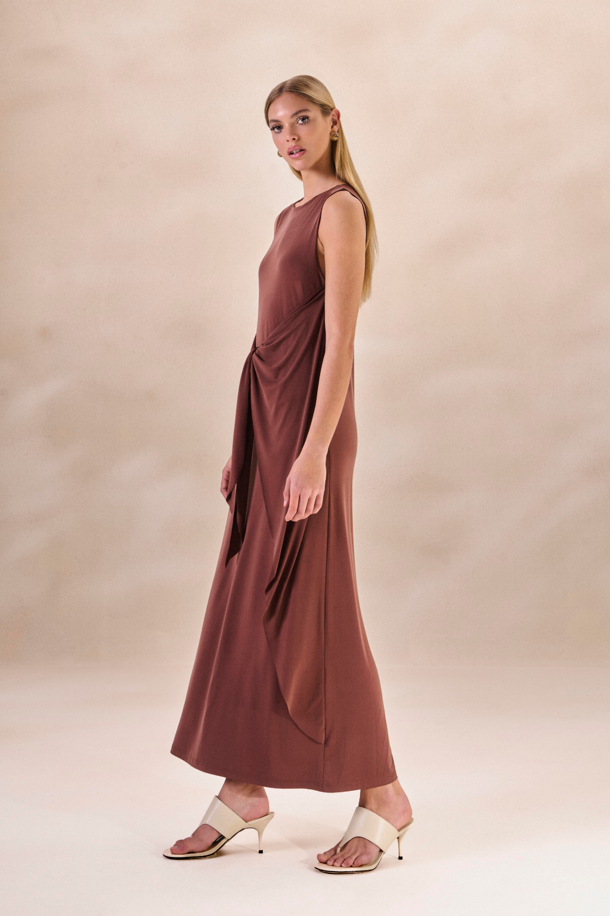 Vestido Sobreposição Melanie Marrom