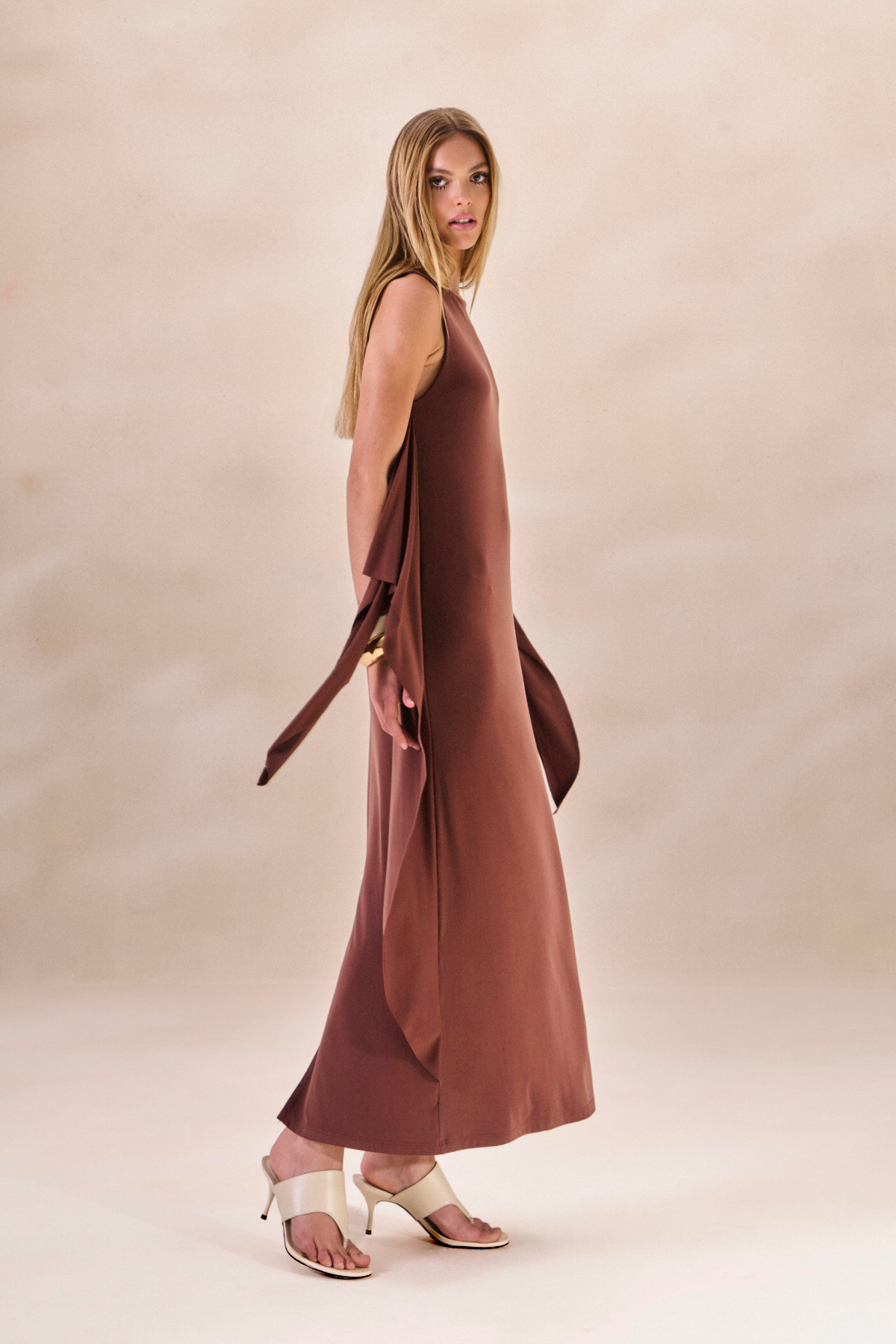 Vestido Sobreposição Melanie Marrom