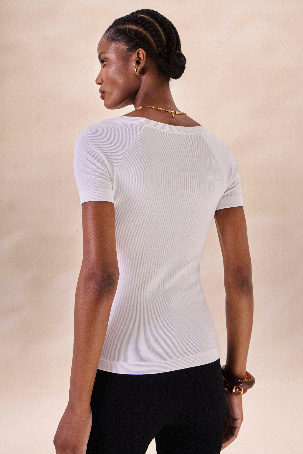 Camiseta Canelada Sylvie Off White