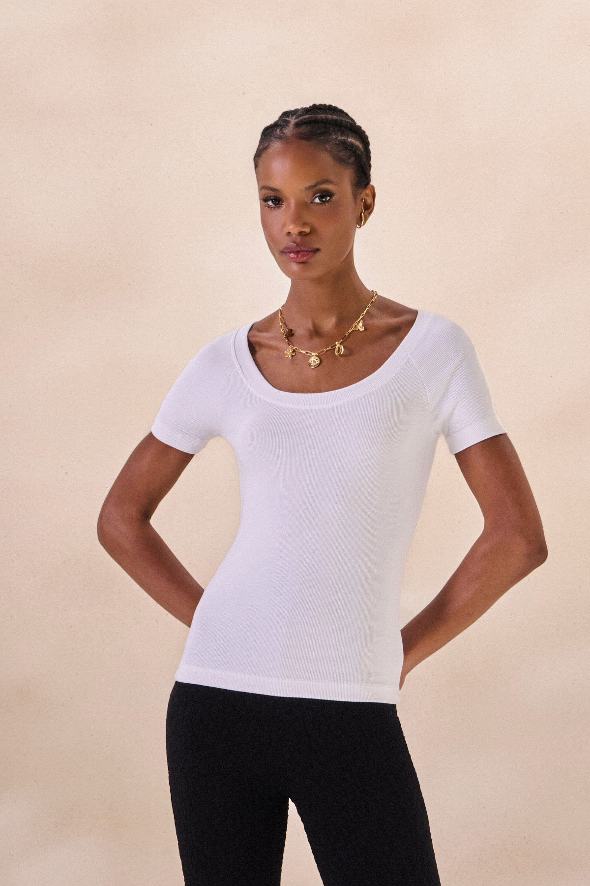 Camiseta Canelada Sylvie Off White