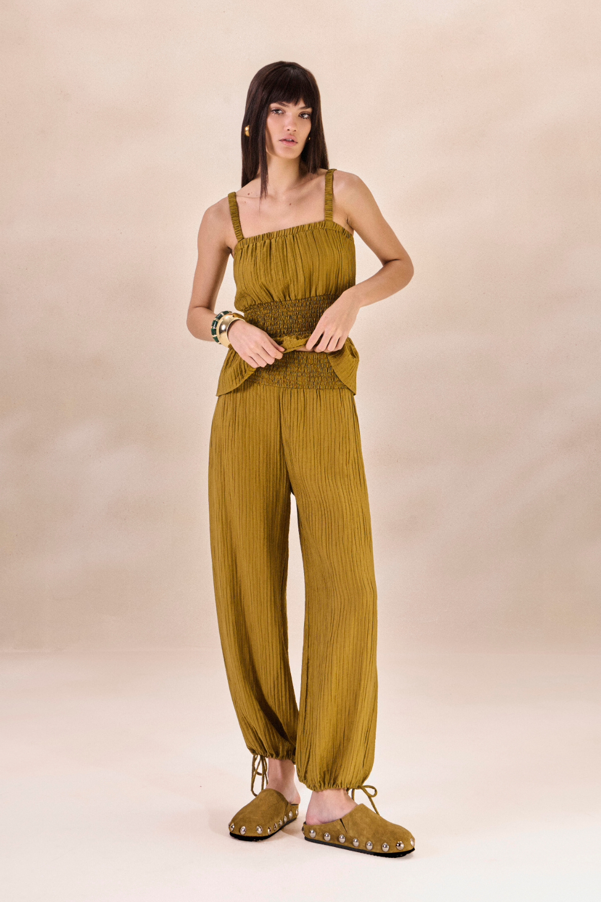 Calça Lastéx Nadine Verde Alecrim