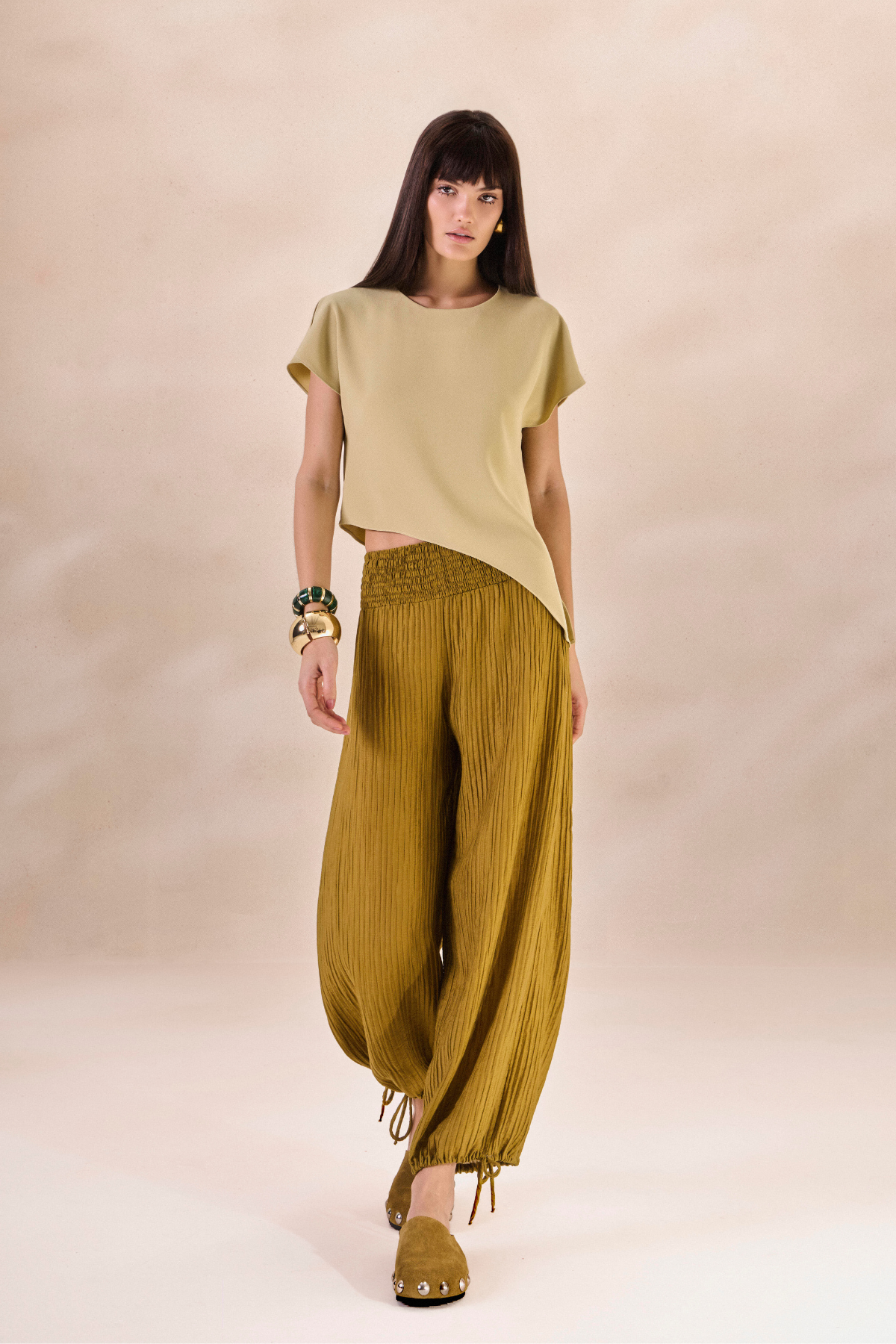 Calça Lastéx Nadine Verde Alecrim