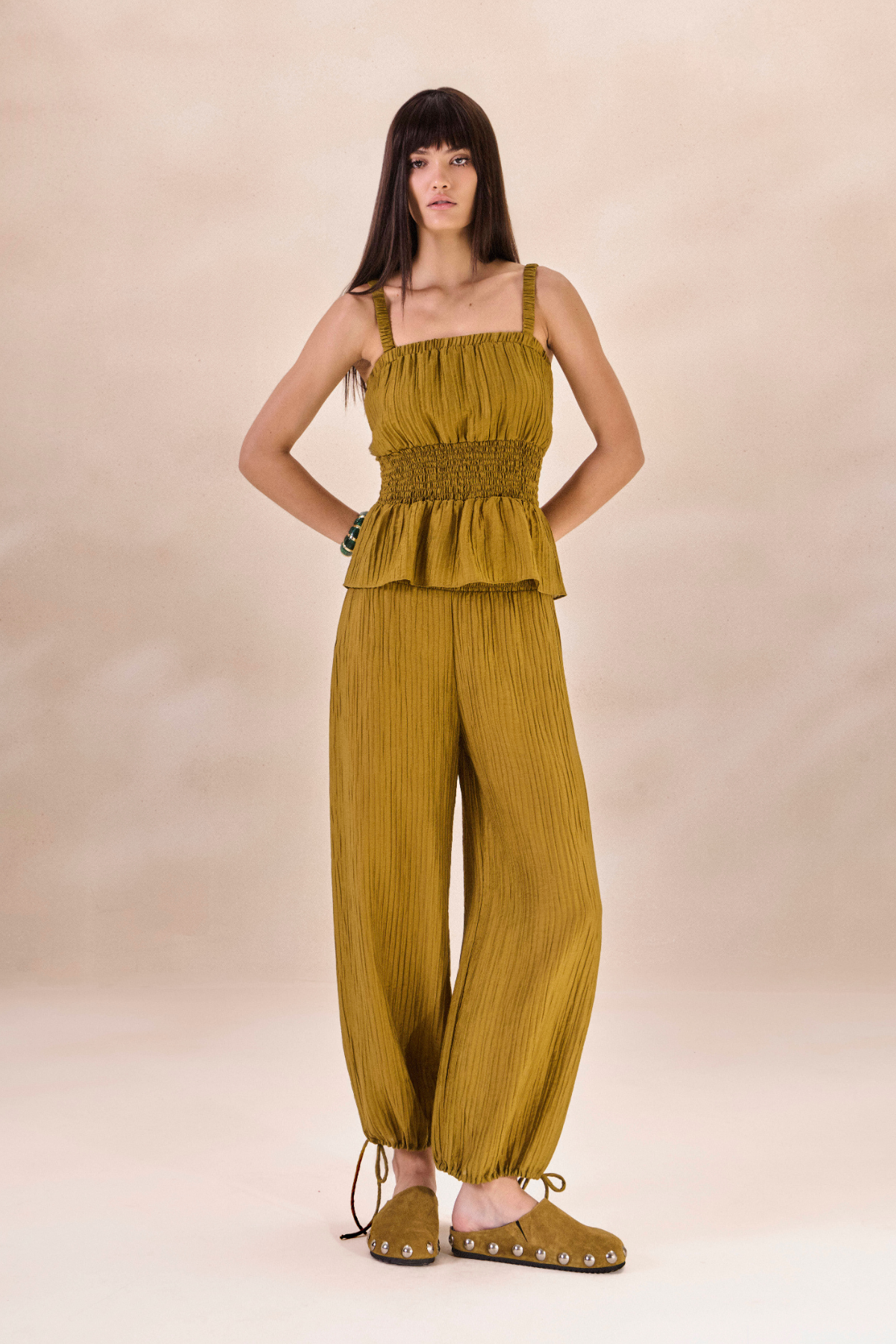 Calça Lastéx Nadine Verde Alecrim