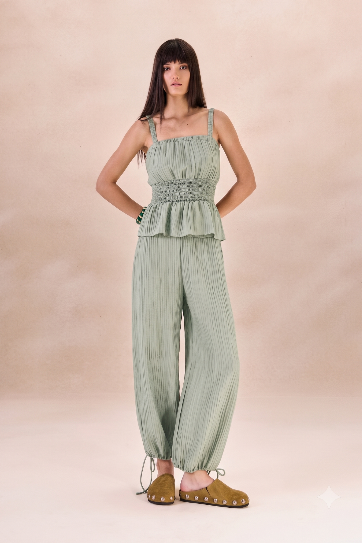 Calça Lastéx Nadine Azul Celeste
