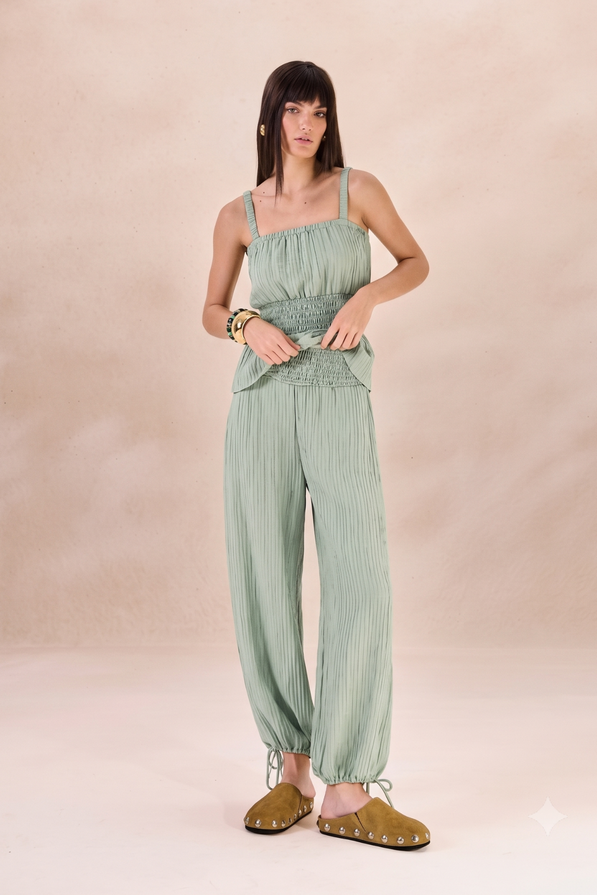 Calça Lastéx Nadine Azul Celeste
