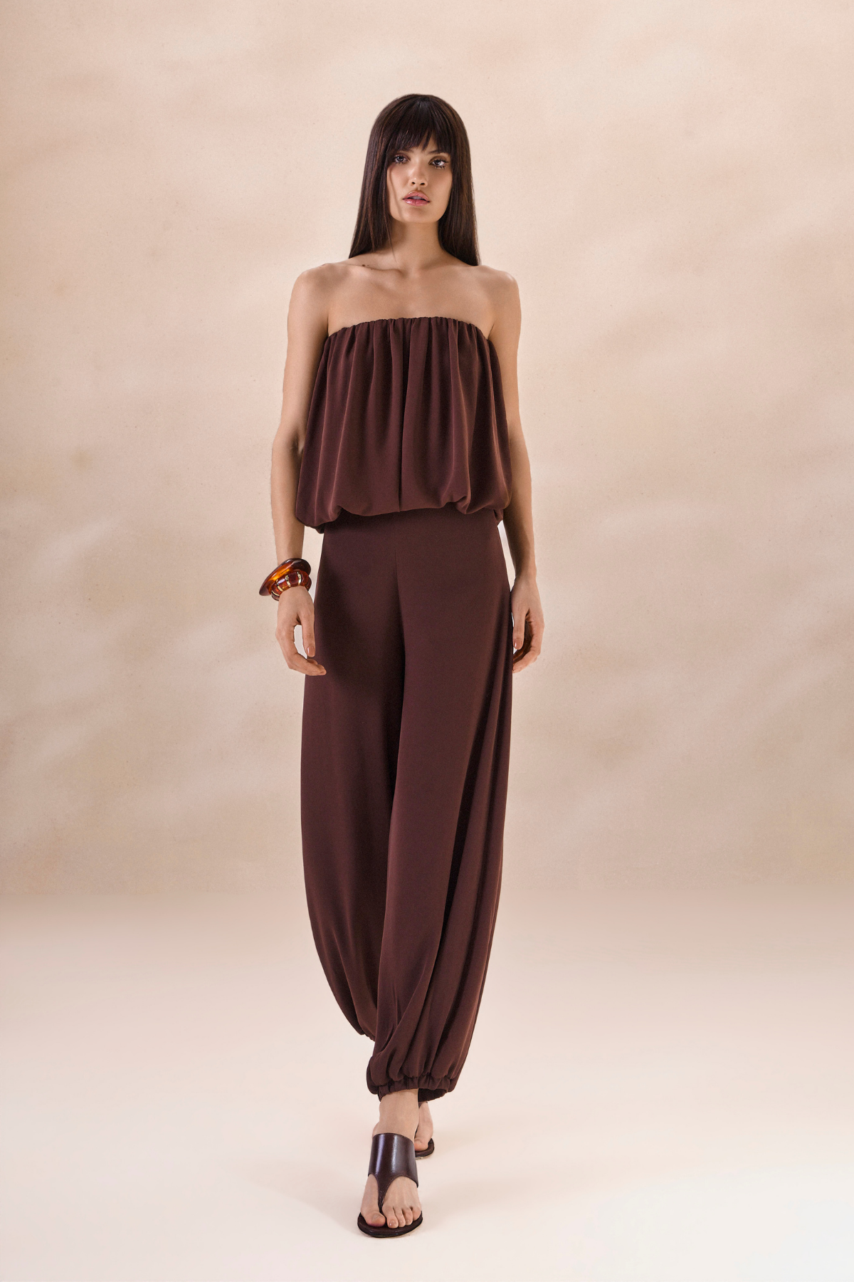 Calça Chiffon Camille Marrom