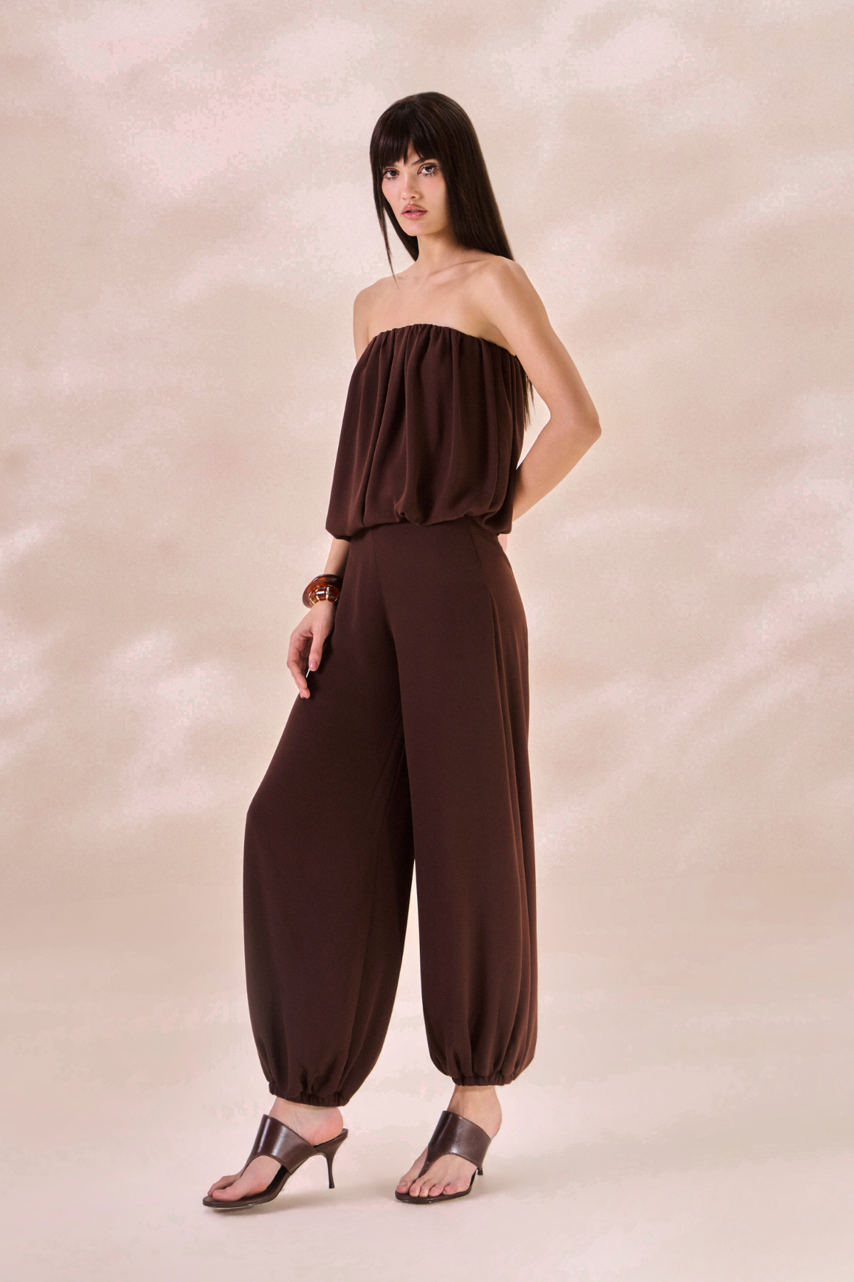 Calça Chiffon Camille Marrom