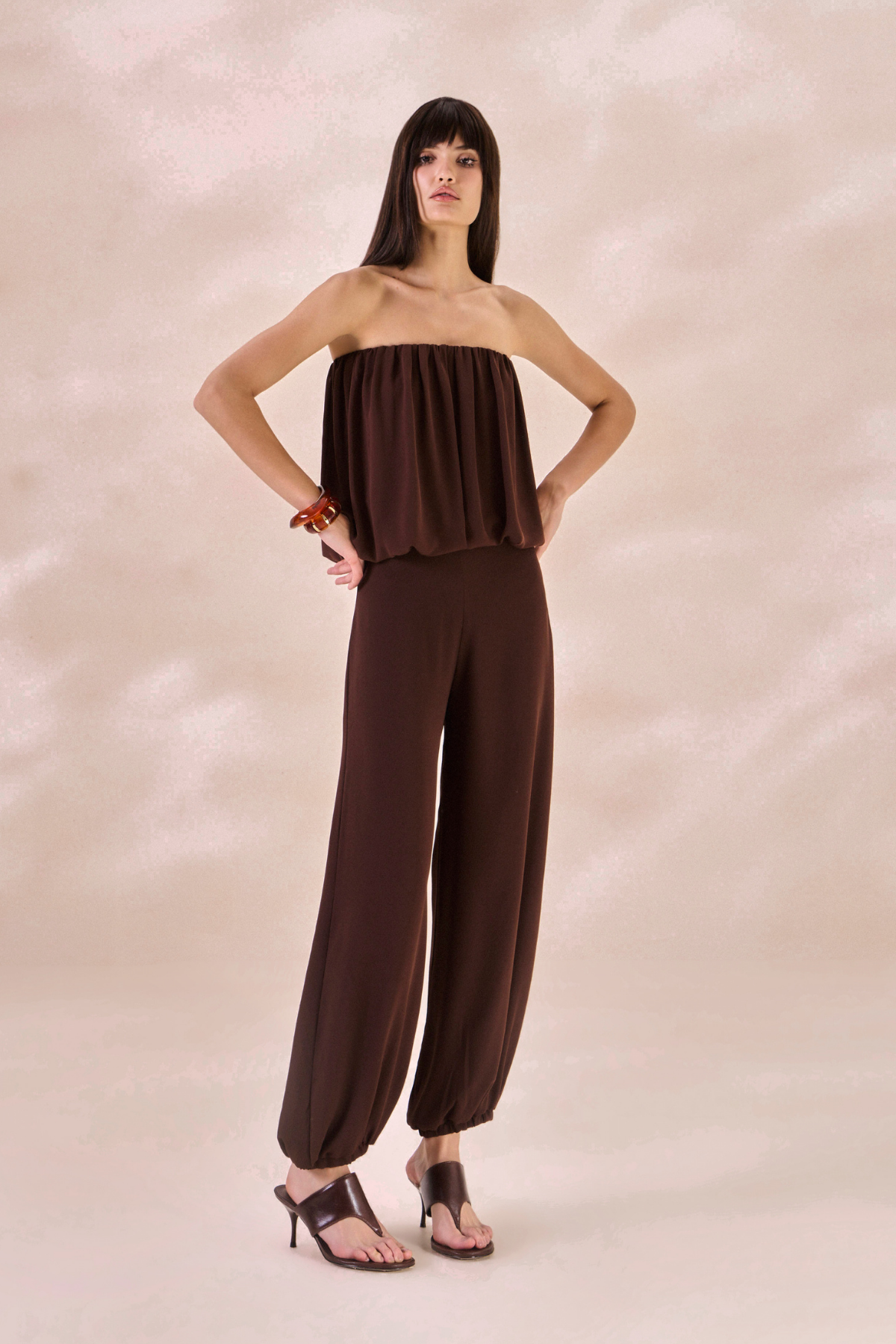 Calça Chiffon Camille Marrom