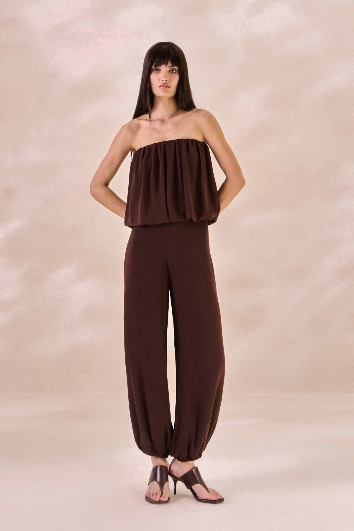 Calça Chiffon Camille Marrom