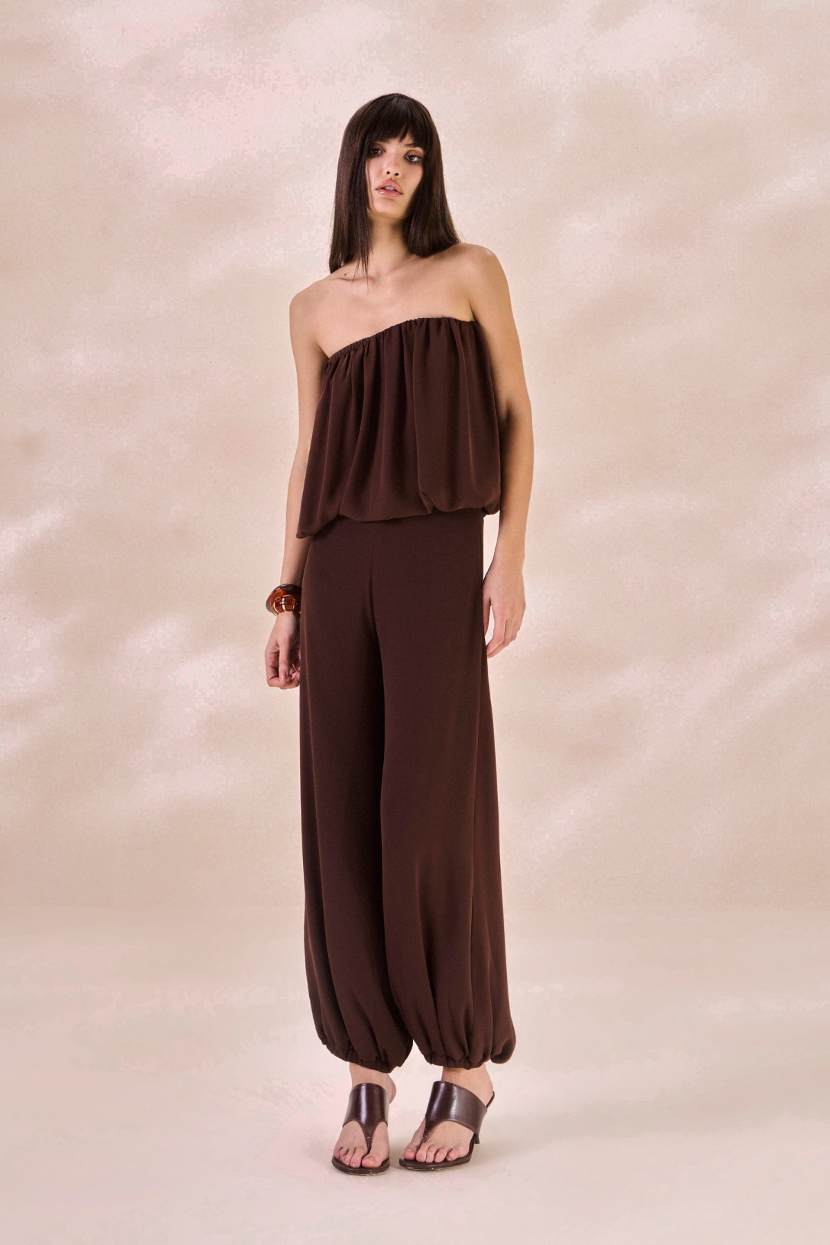 Calça Chiffon Camille Marrom