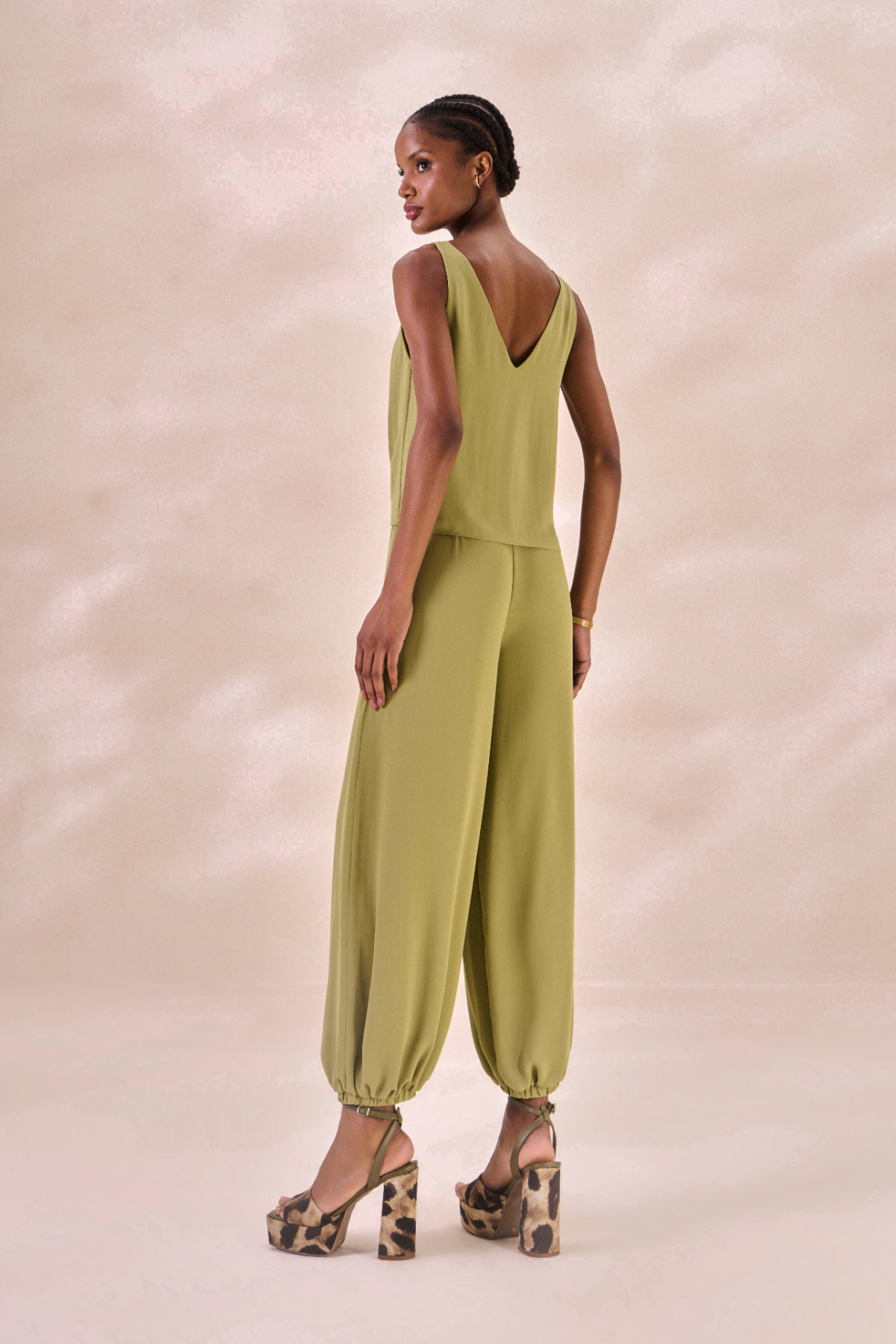 Calça Chiffon Camille Verde Alecrim