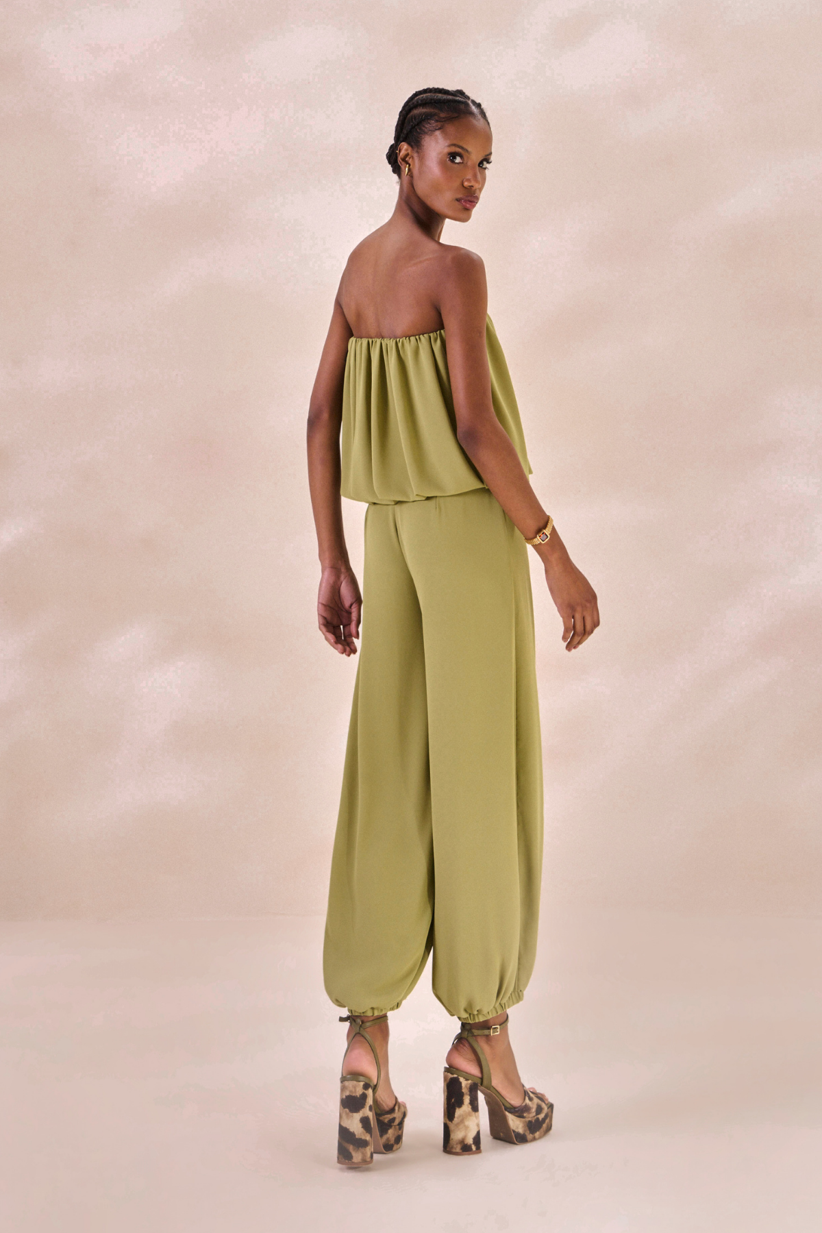 Calça Chiffon Camille Verde Alecrim