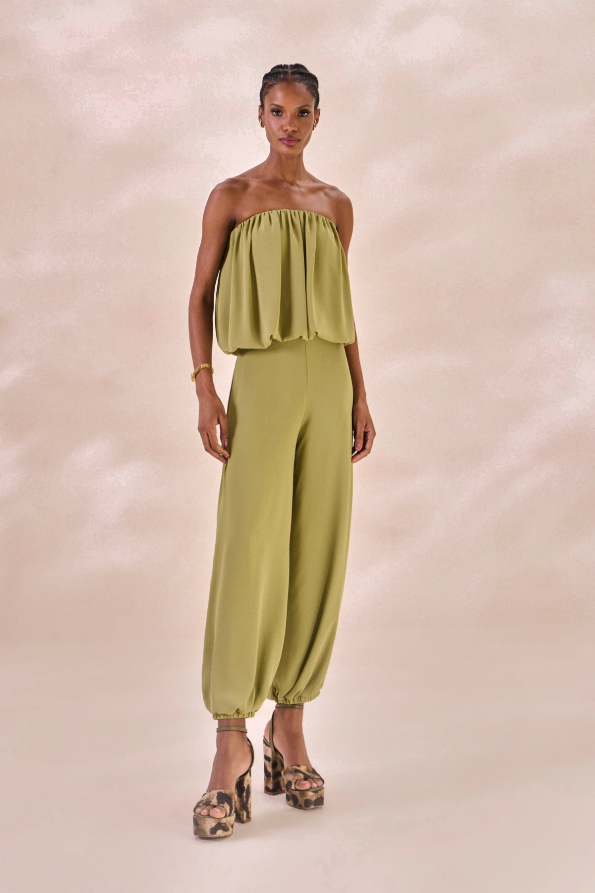 Calça Chiffon Camille Verde Alecrim