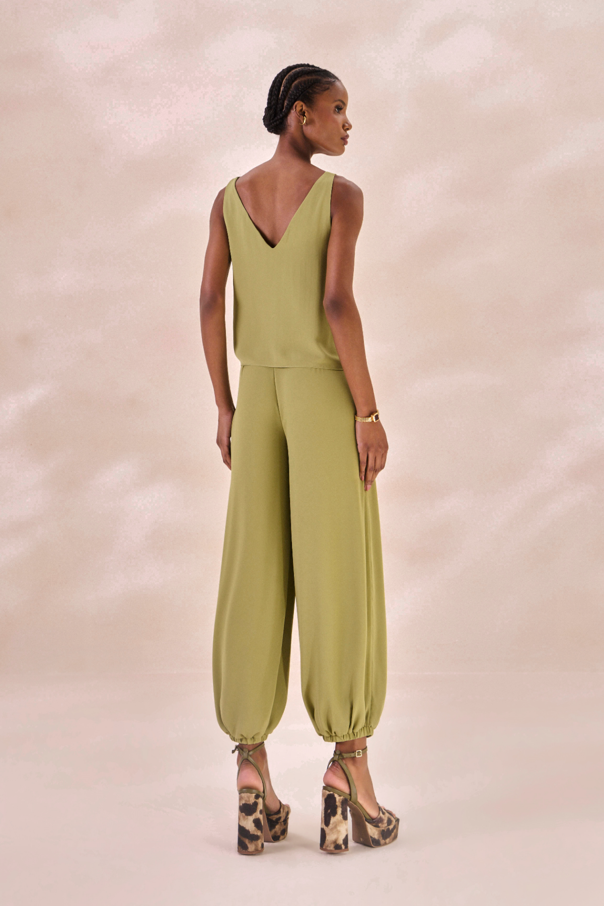 Calça Chiffon Camille Verde Alecrim