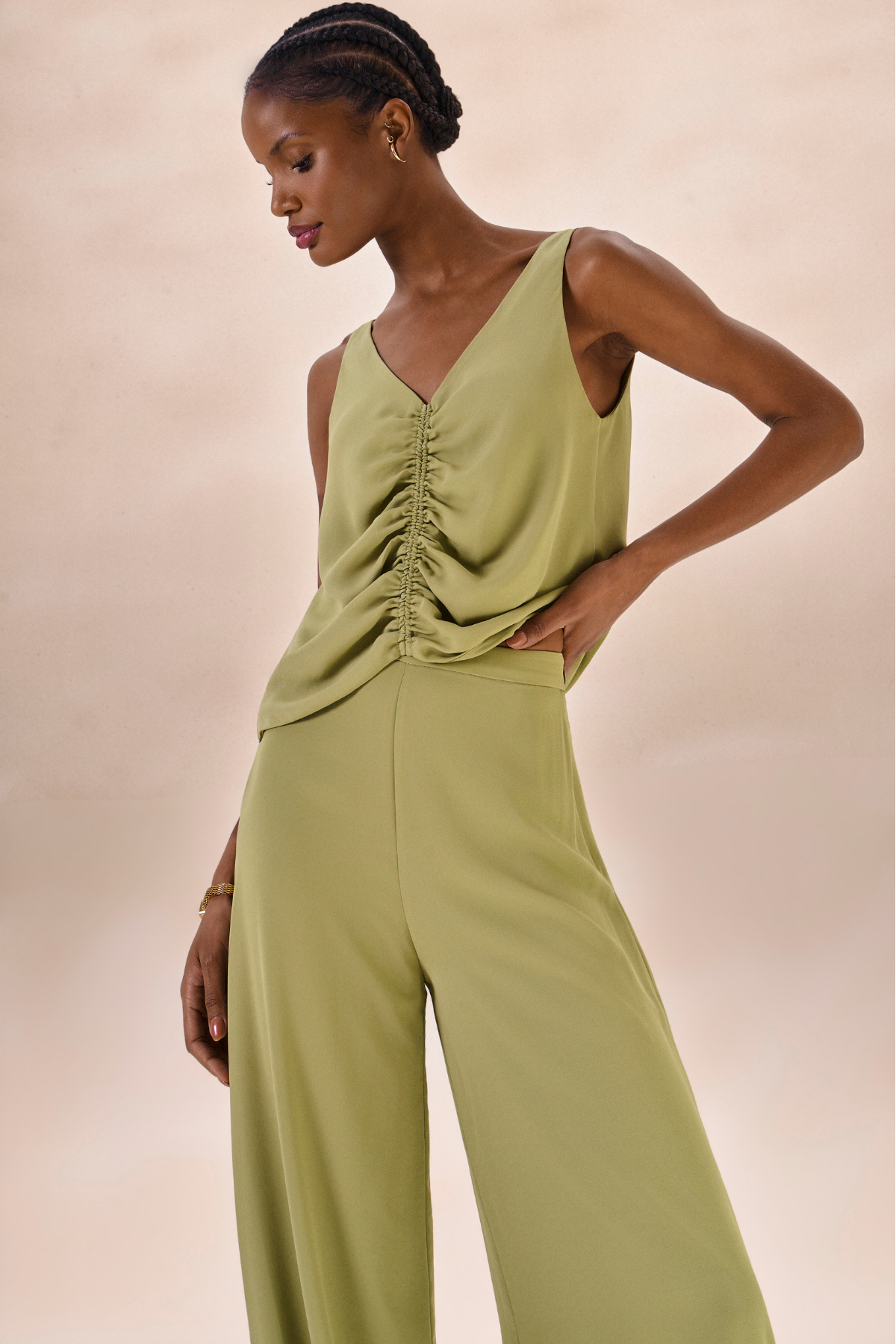 Regata Chiffon Camille Verde Alecrim