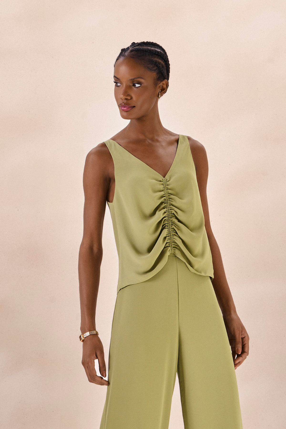 Regata Chiffon Camille Verde Alecrim
