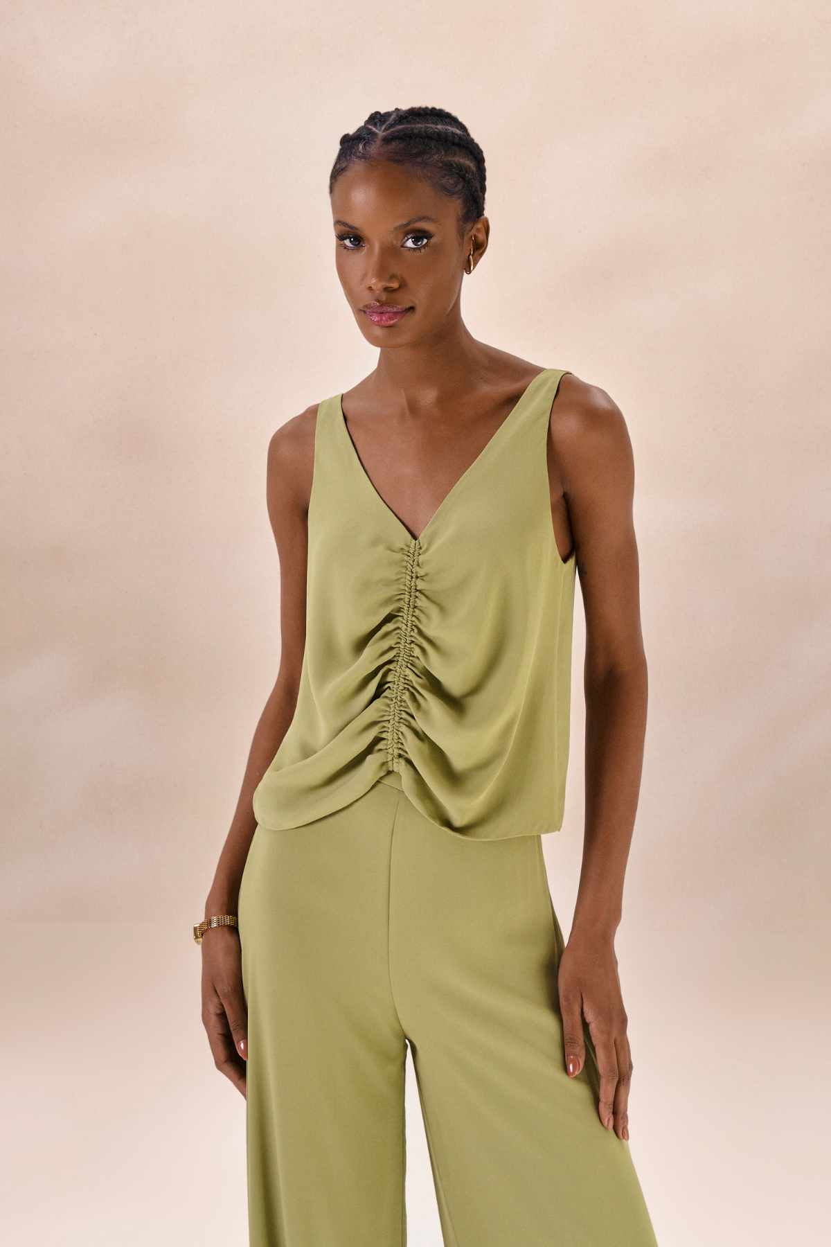 Regata Chiffon Camille Verde Alecrim