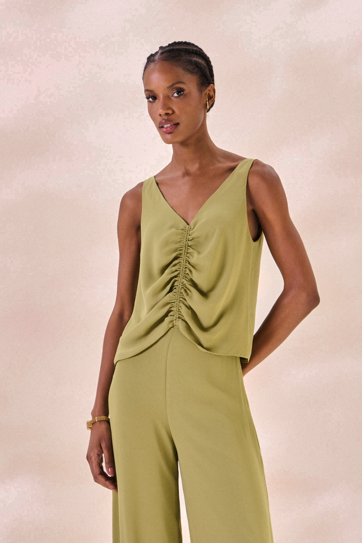 Regata Chiffon Camille Verde Alecrim