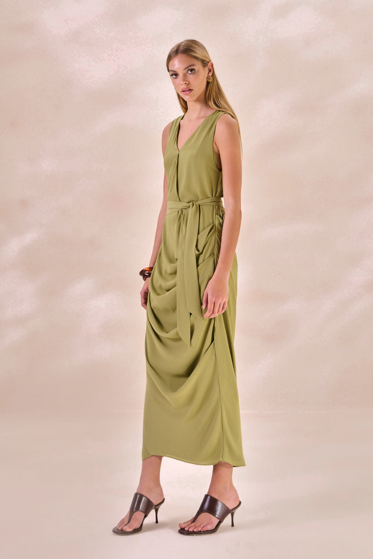 Vestido Chiffon Camille Verde Alecrim