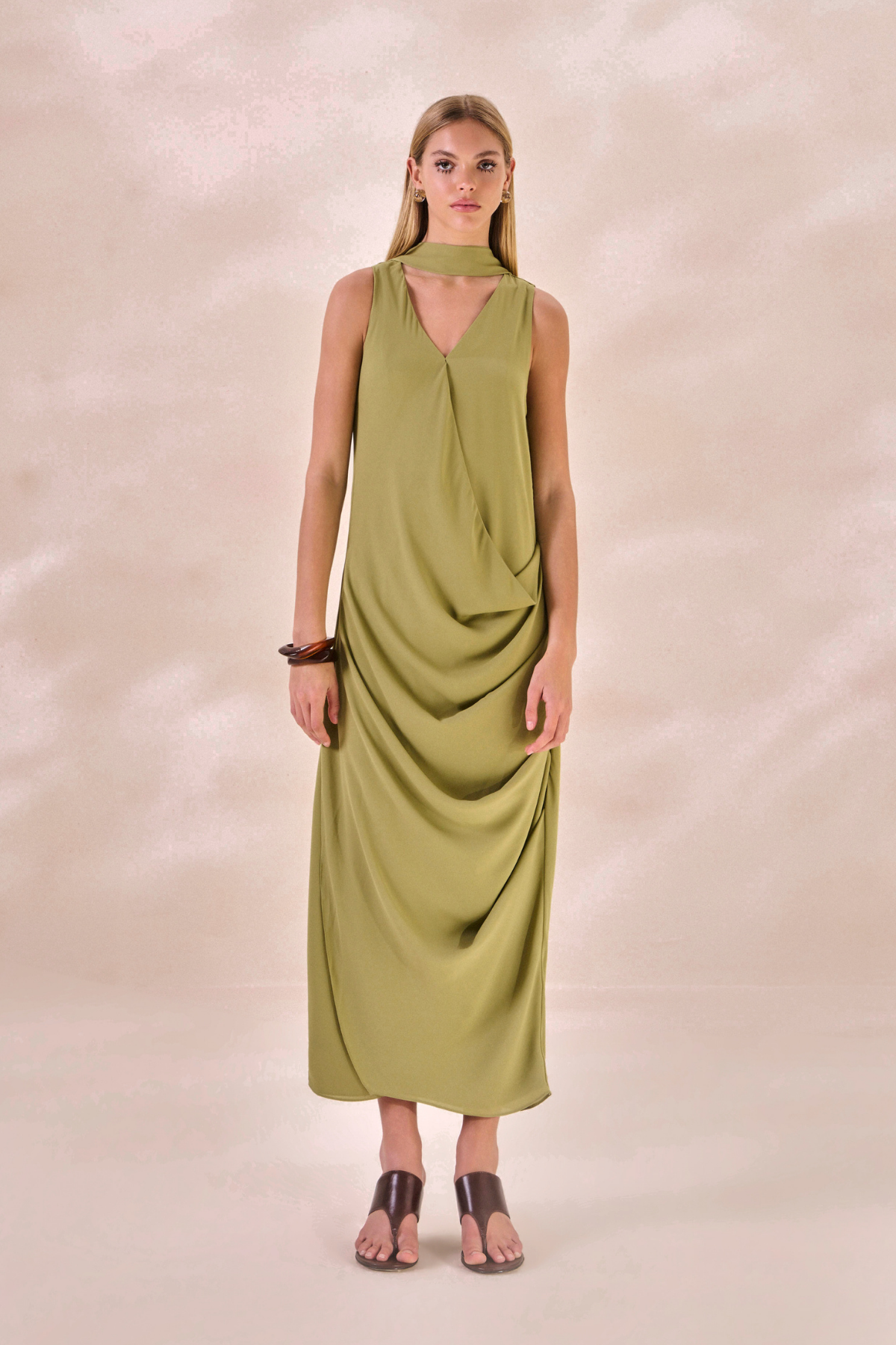 Vestido Chiffon Camille Verde Alecrim