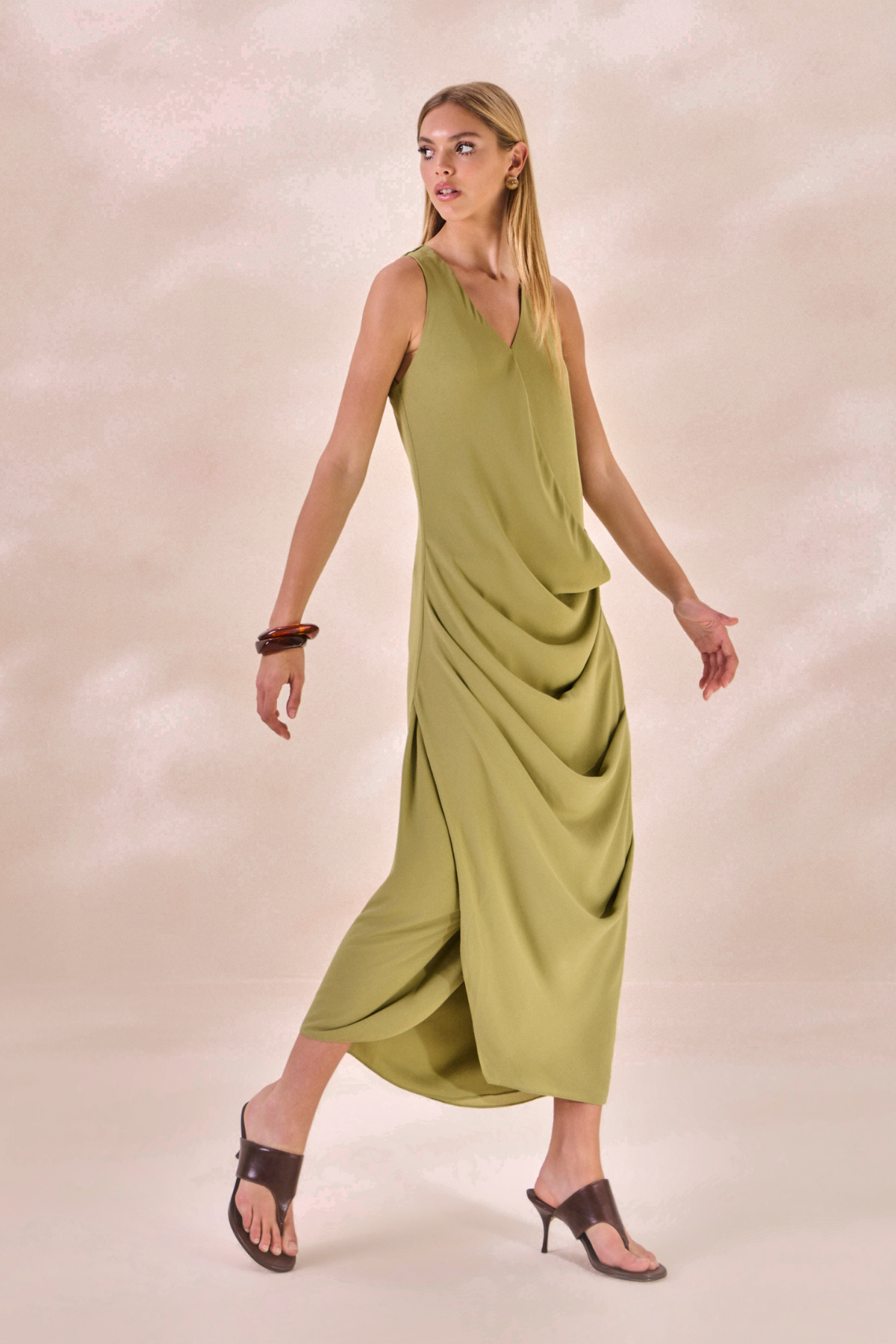 Vestido Chiffon Camille Verde Alecrim