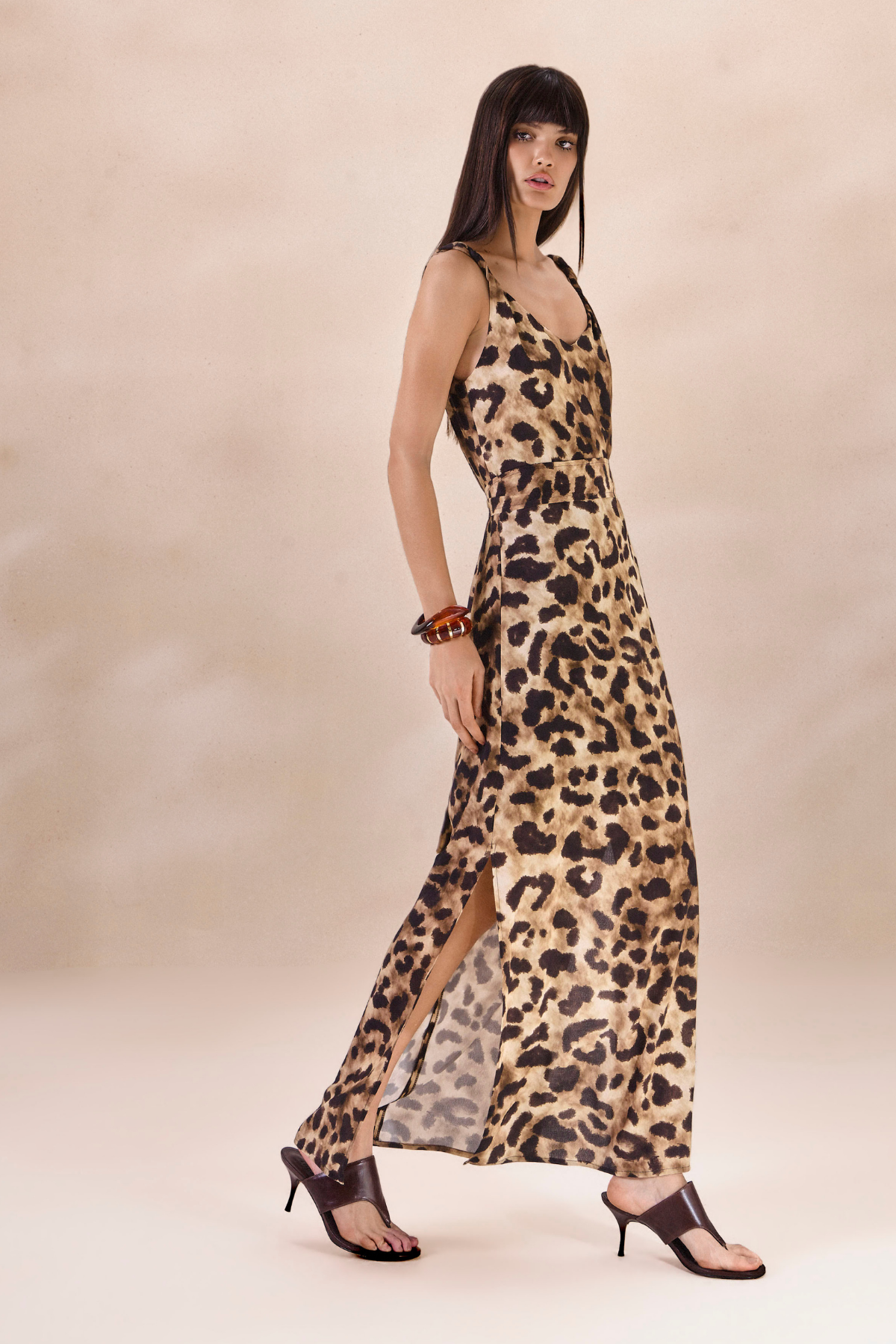 Vestido Viscose Lea Estampa Onça