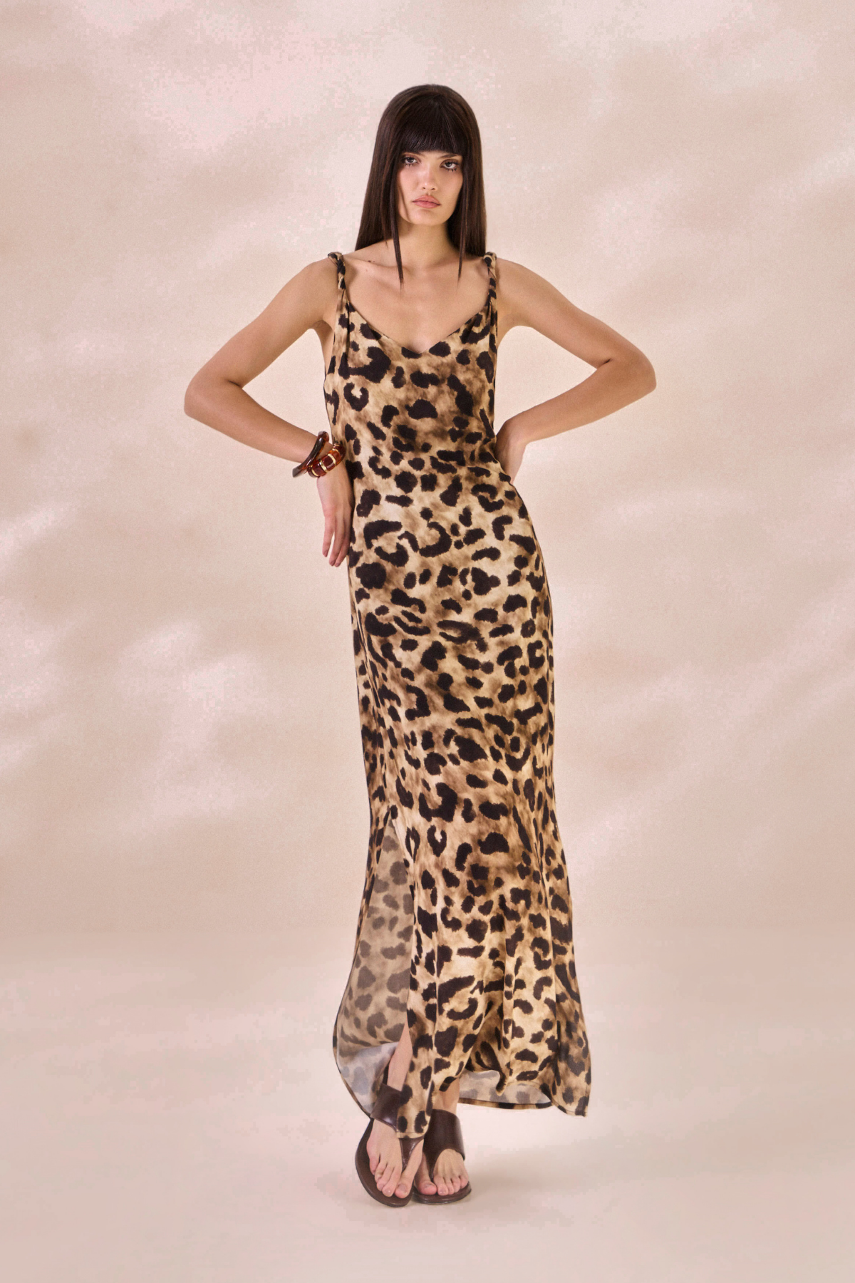 Vestido Viscose Lea Estampa Onça