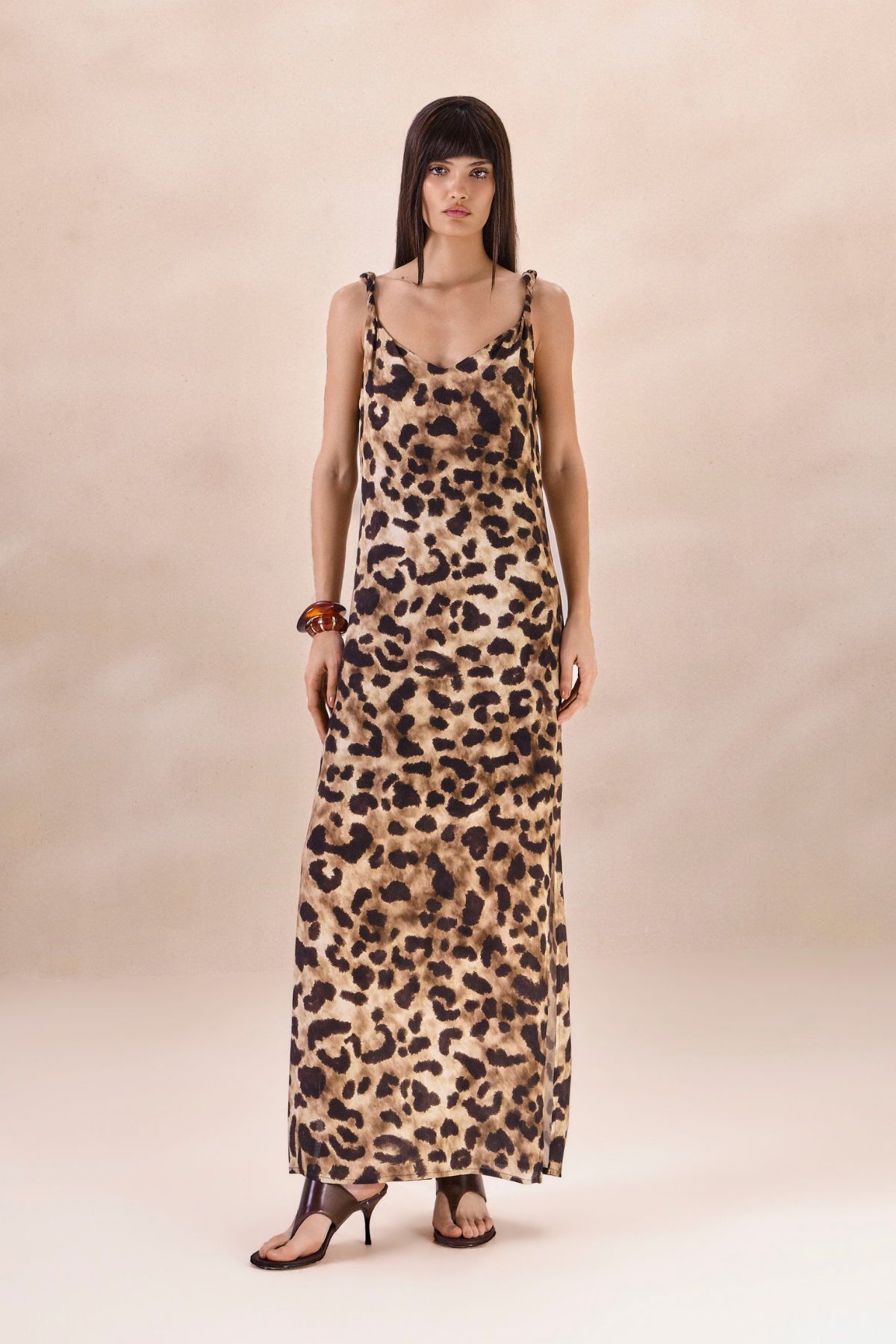 Vestido Viscose Lea Estampa Onça