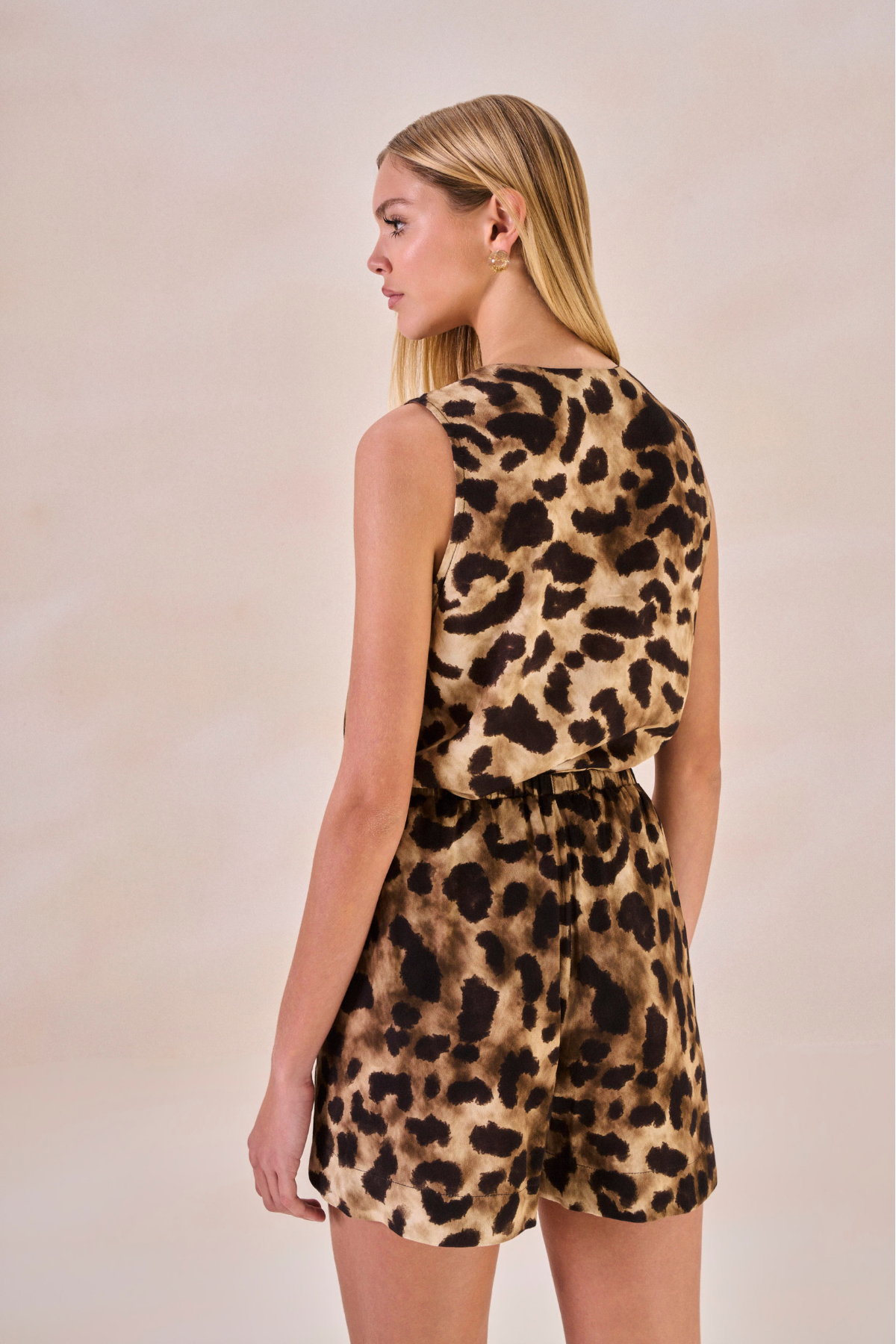 Shorts Viscose Lea Estampa Onça