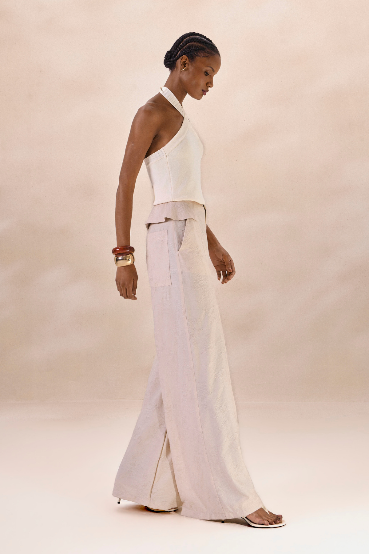 Calça Pantalona Beatrice Areia