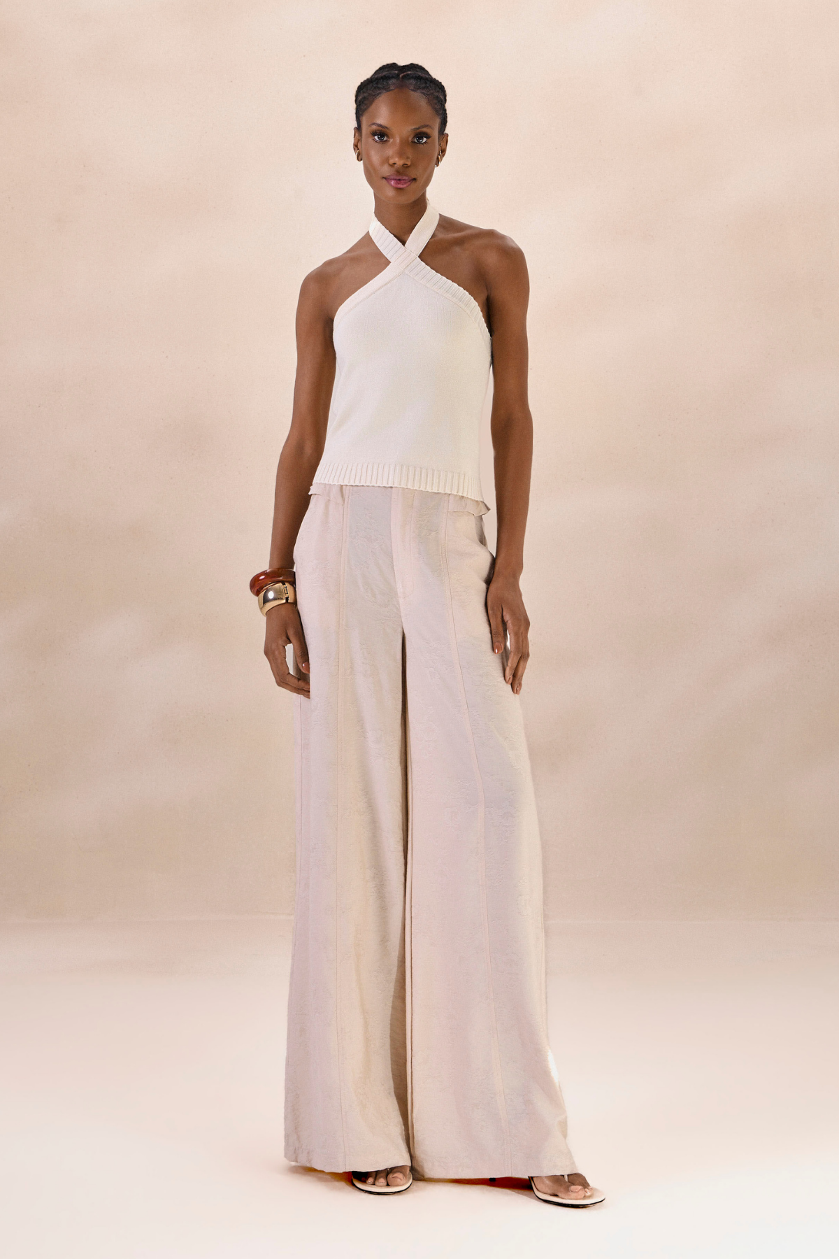 Calça Pantalona Beatrice Areia