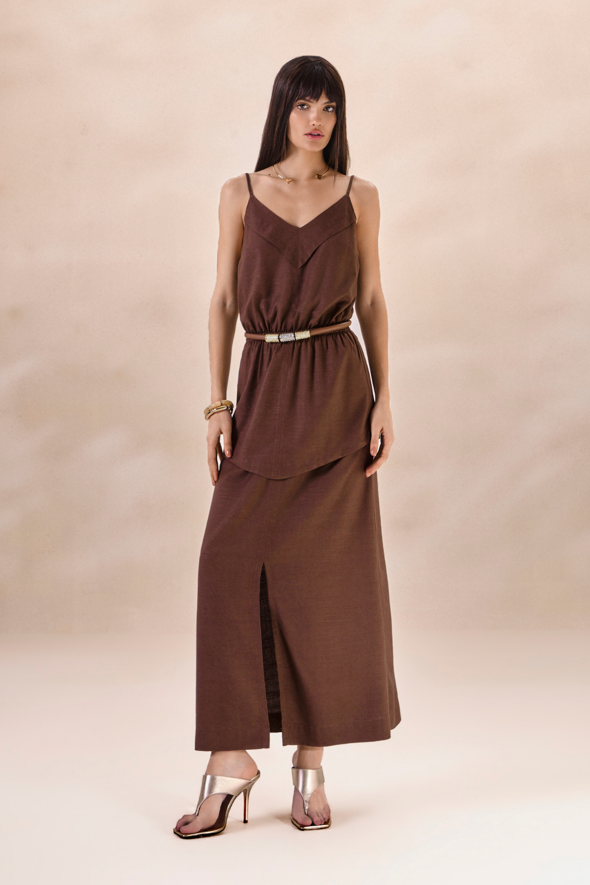 Vestido Oceane Marrom