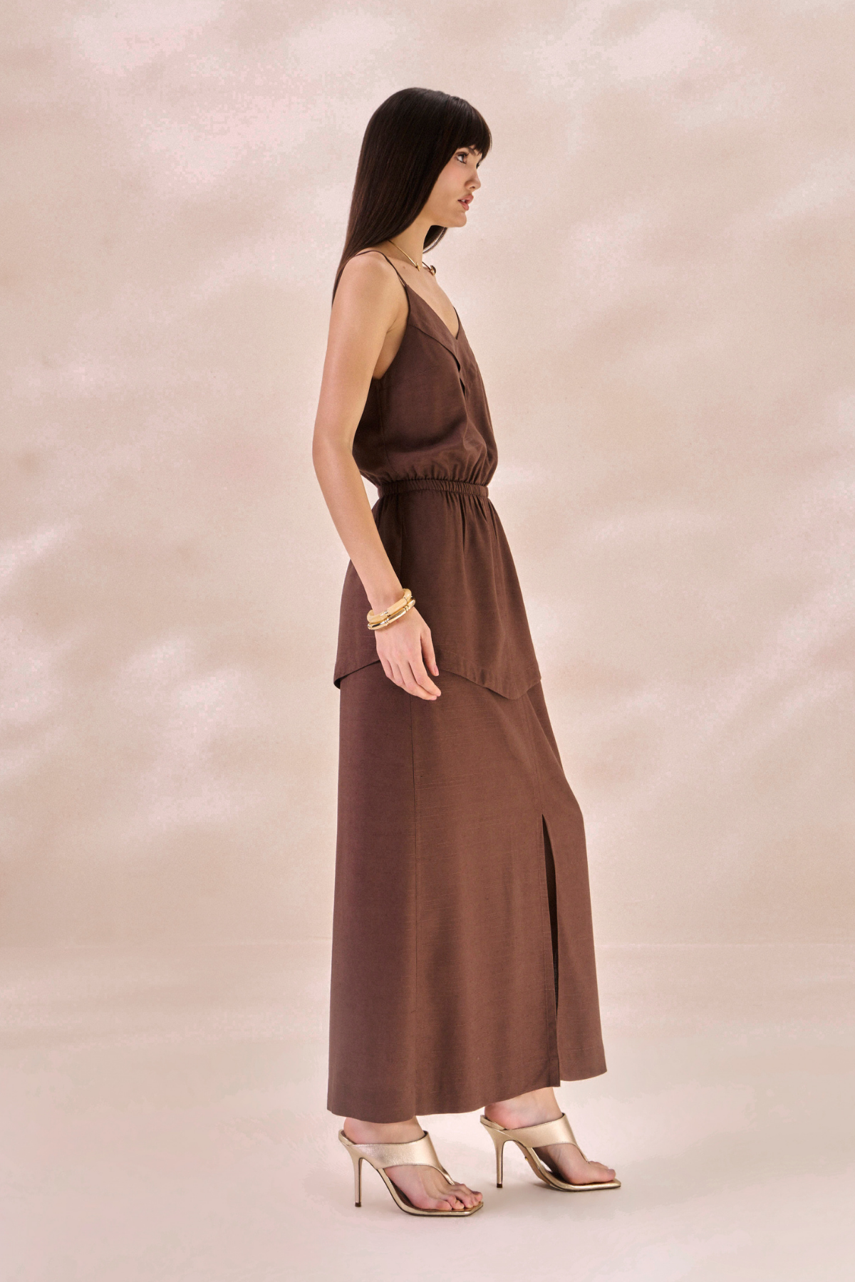 Vestido Oceane Marrom