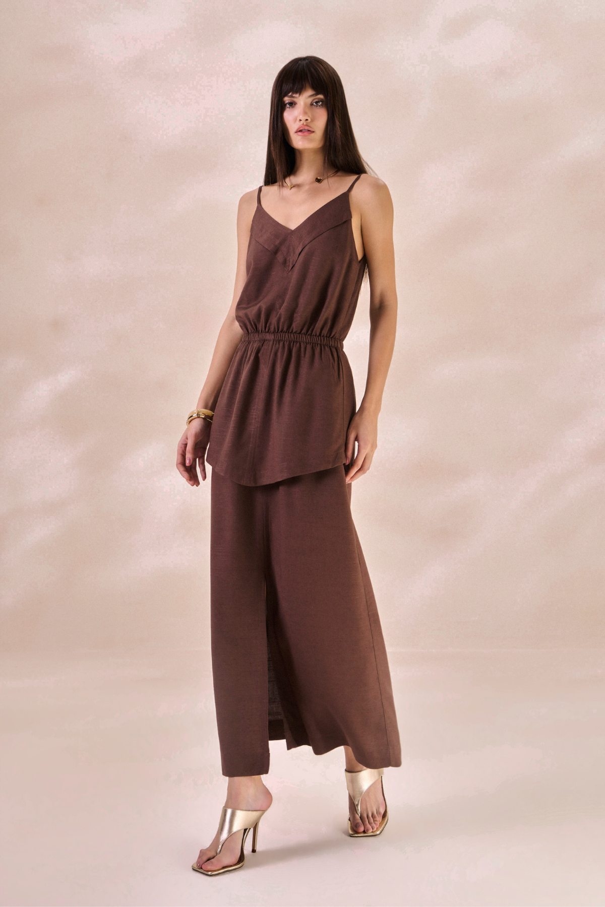 Vestido Oceane Marrom