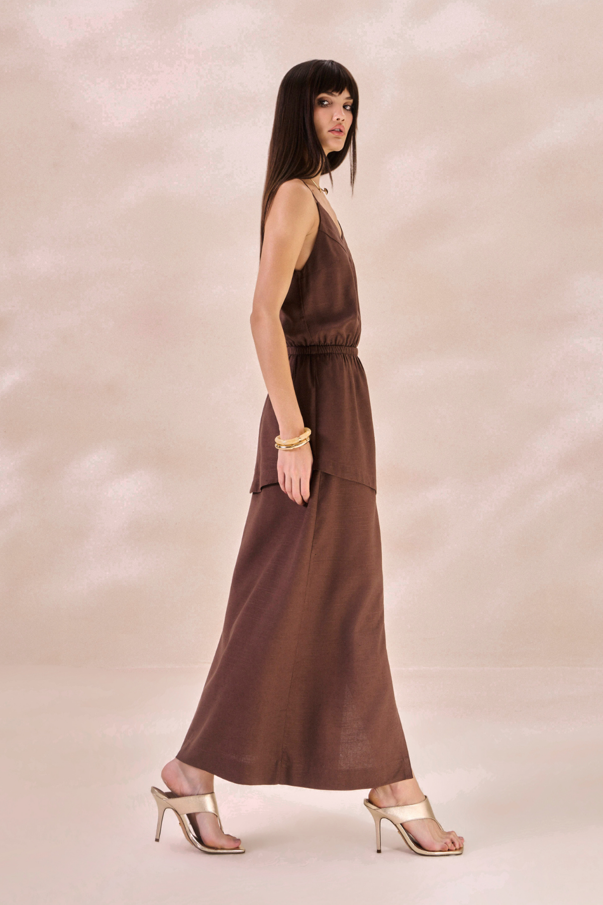 Vestido Oceane Marrom