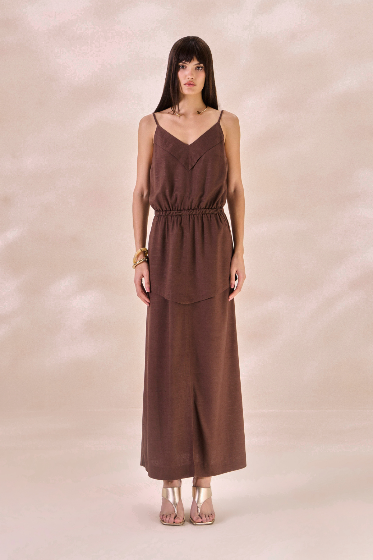 Vestido Oceane Marrom