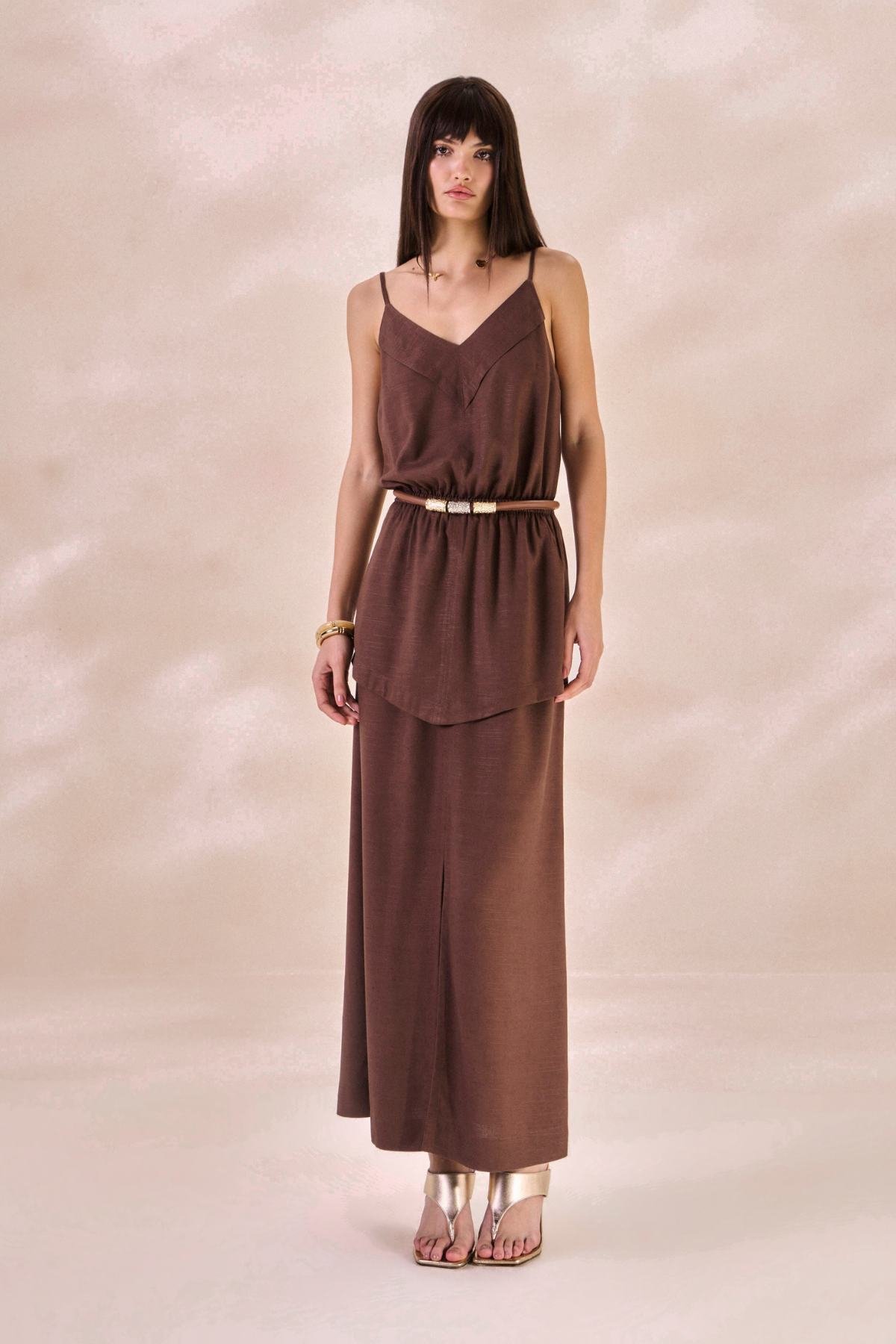 Vestido Oceane Marrom