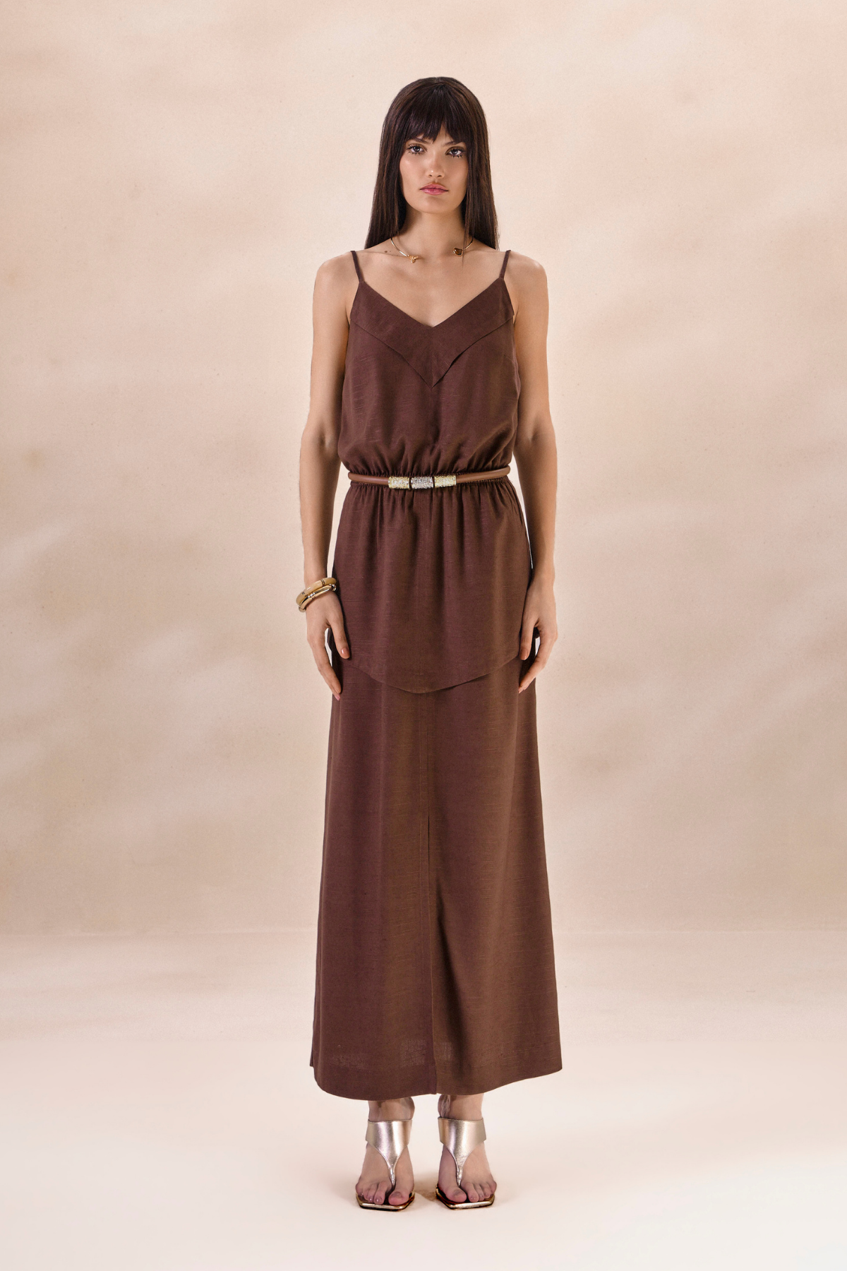 Vestido Oceane Marrom
