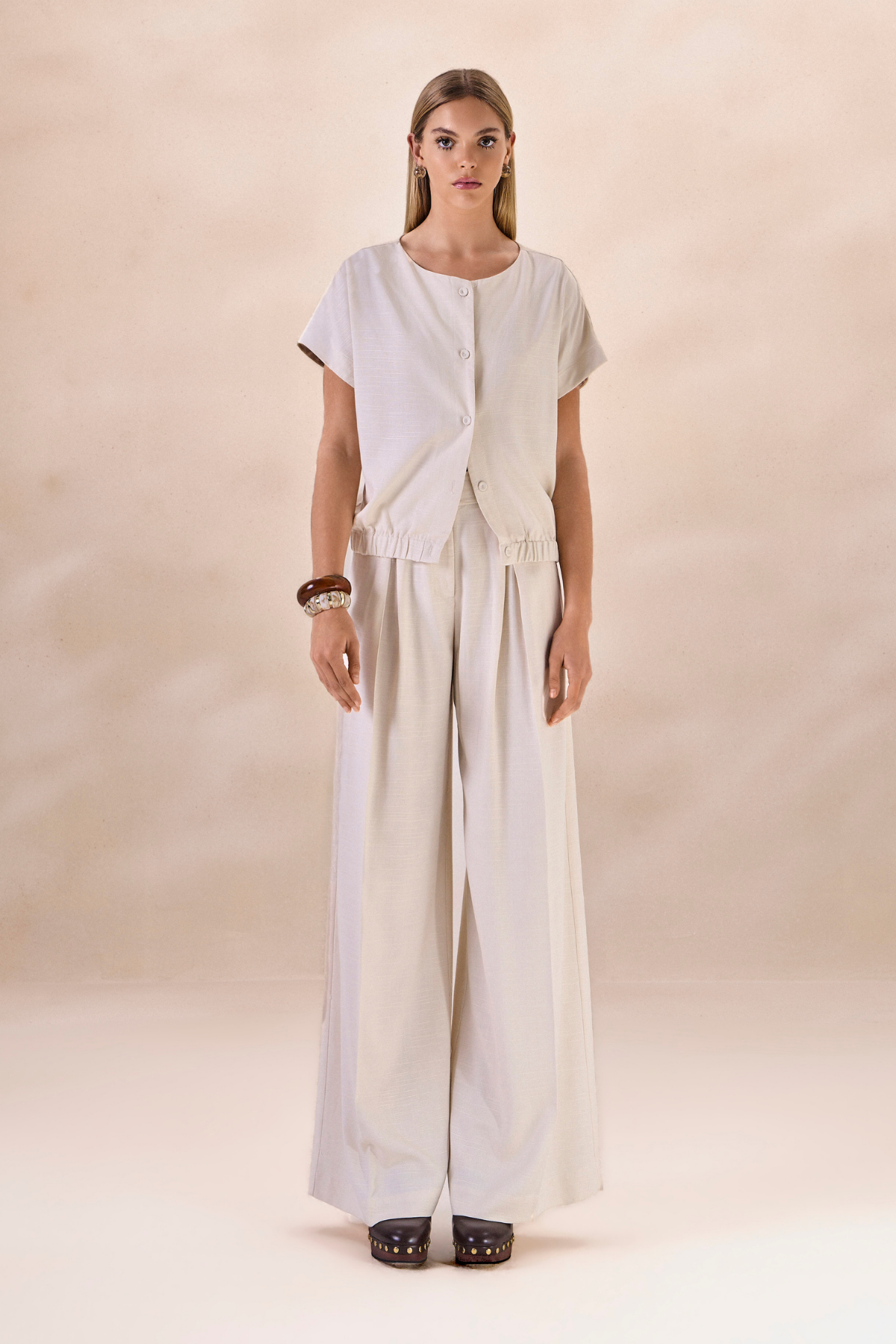 Calça Pantalona Oceane Areia