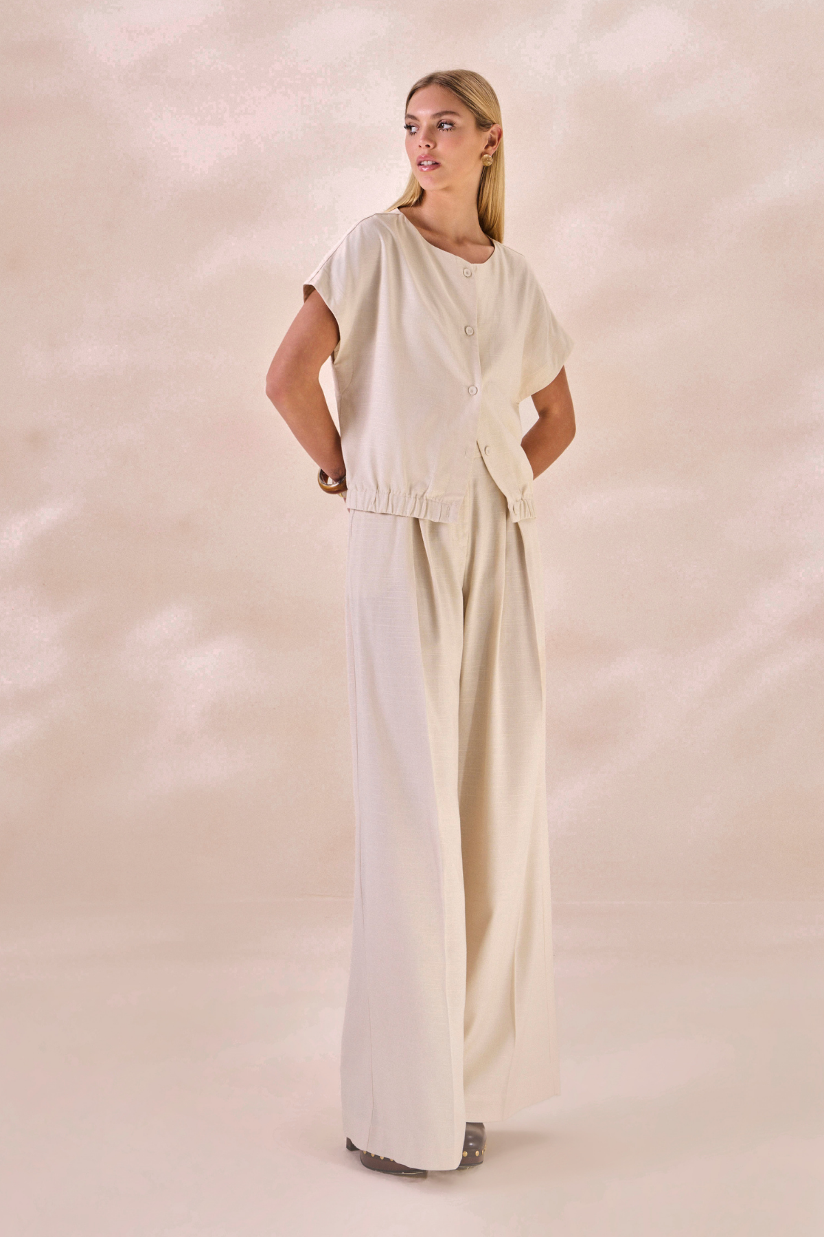 Calça Pantalona Oceane Areia