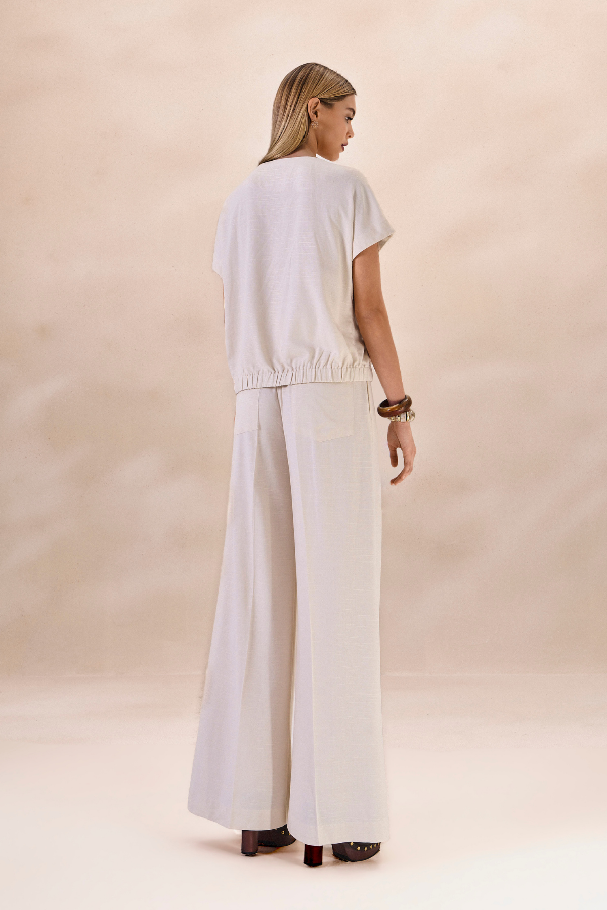 Calça Pantalona Oceane Areia